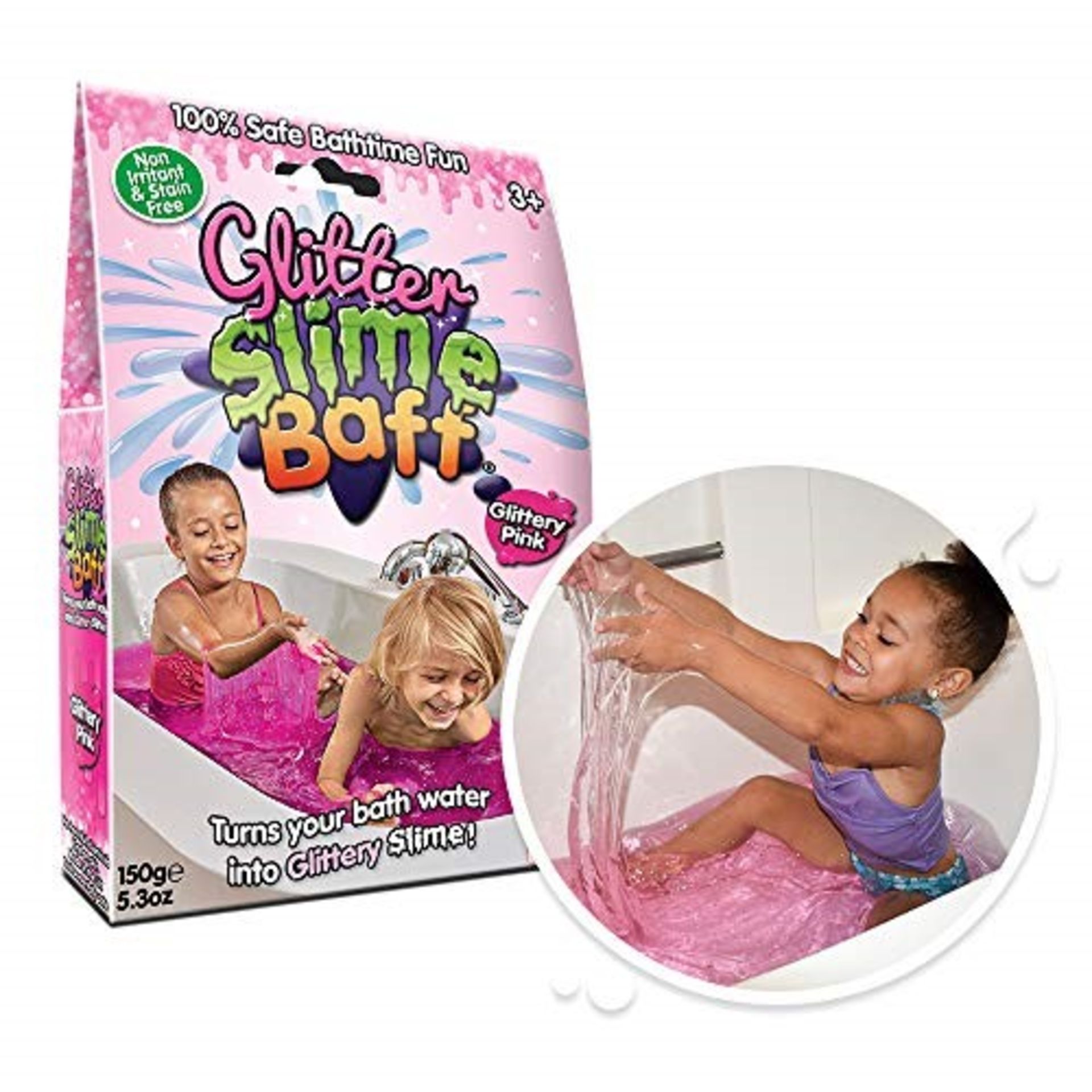 Glitter Slime Baff Pink from Zimpli Kids, Turns water into gooey, colourful slime, Mak