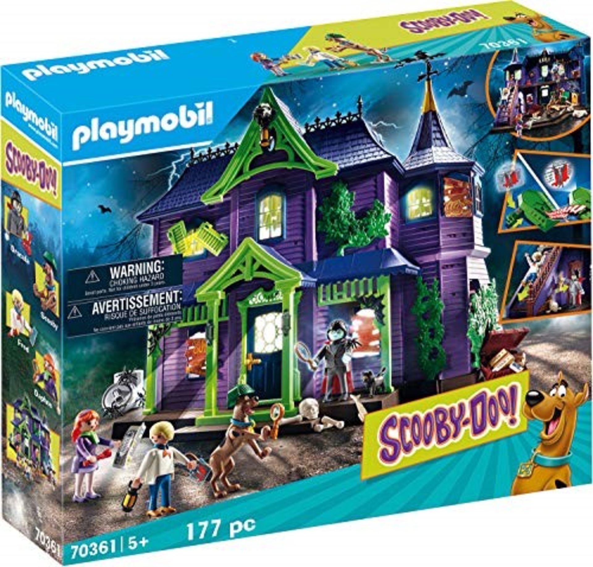 RRP £74.00 Playmobil 70361 SCOOBY-DOO!Â© Mystery Mansion, With Light and Sound Effects, for Chi
