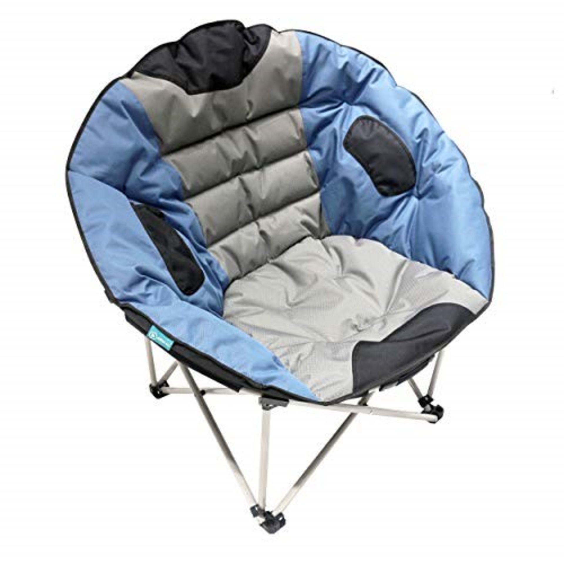 Homecall XXL Camping folding moonchair 600D polyester /rip stop grey/blue