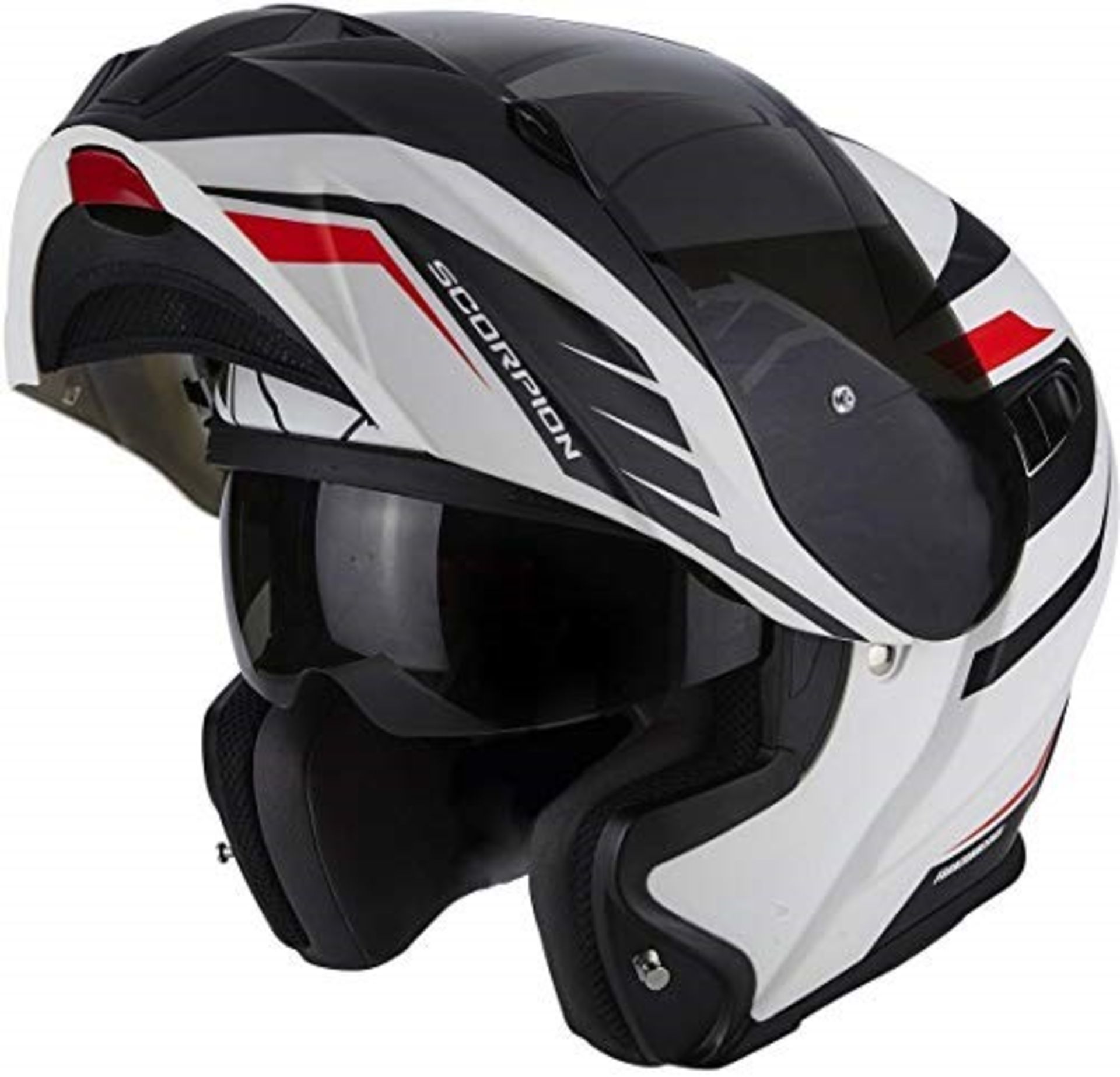 RRP £166.00 Scorpion EXO 920 Shuttle Matt Motorcycle Helmet, White/Black/Red, Size XS