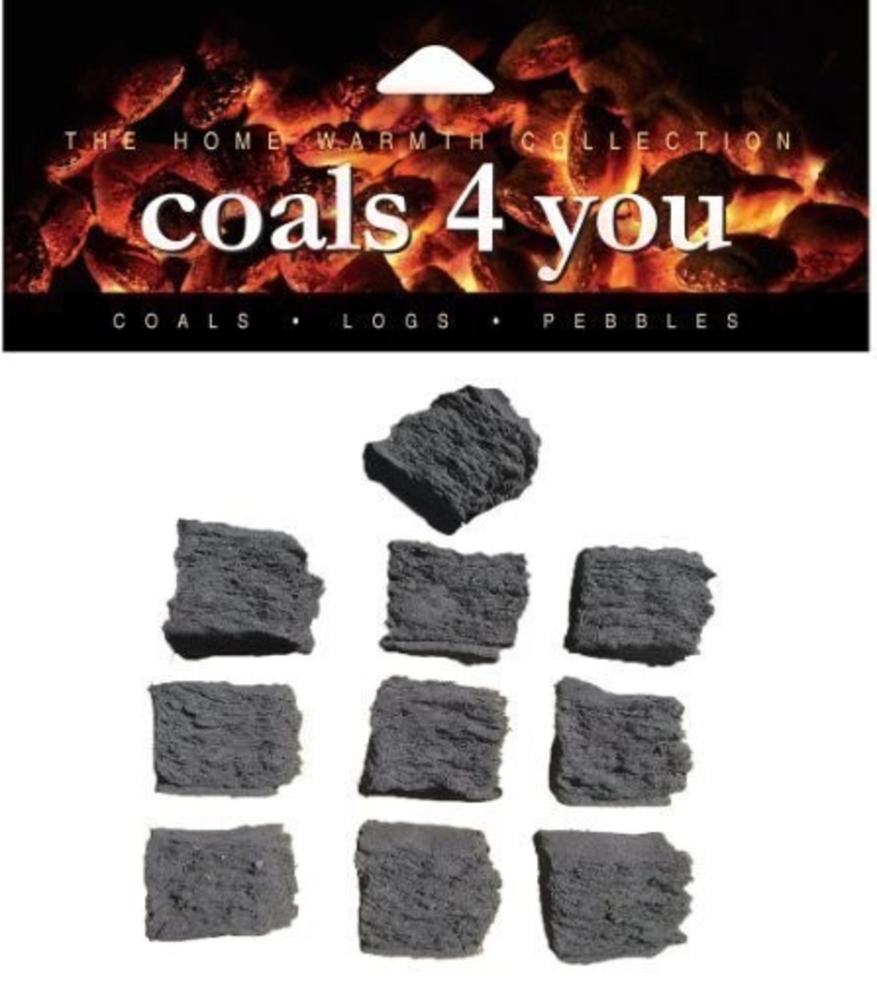 COALS 4 YOU 20 GAS FIRE CERAMIC COALS STANDARD SIZE IN BRANDED PACKAGING