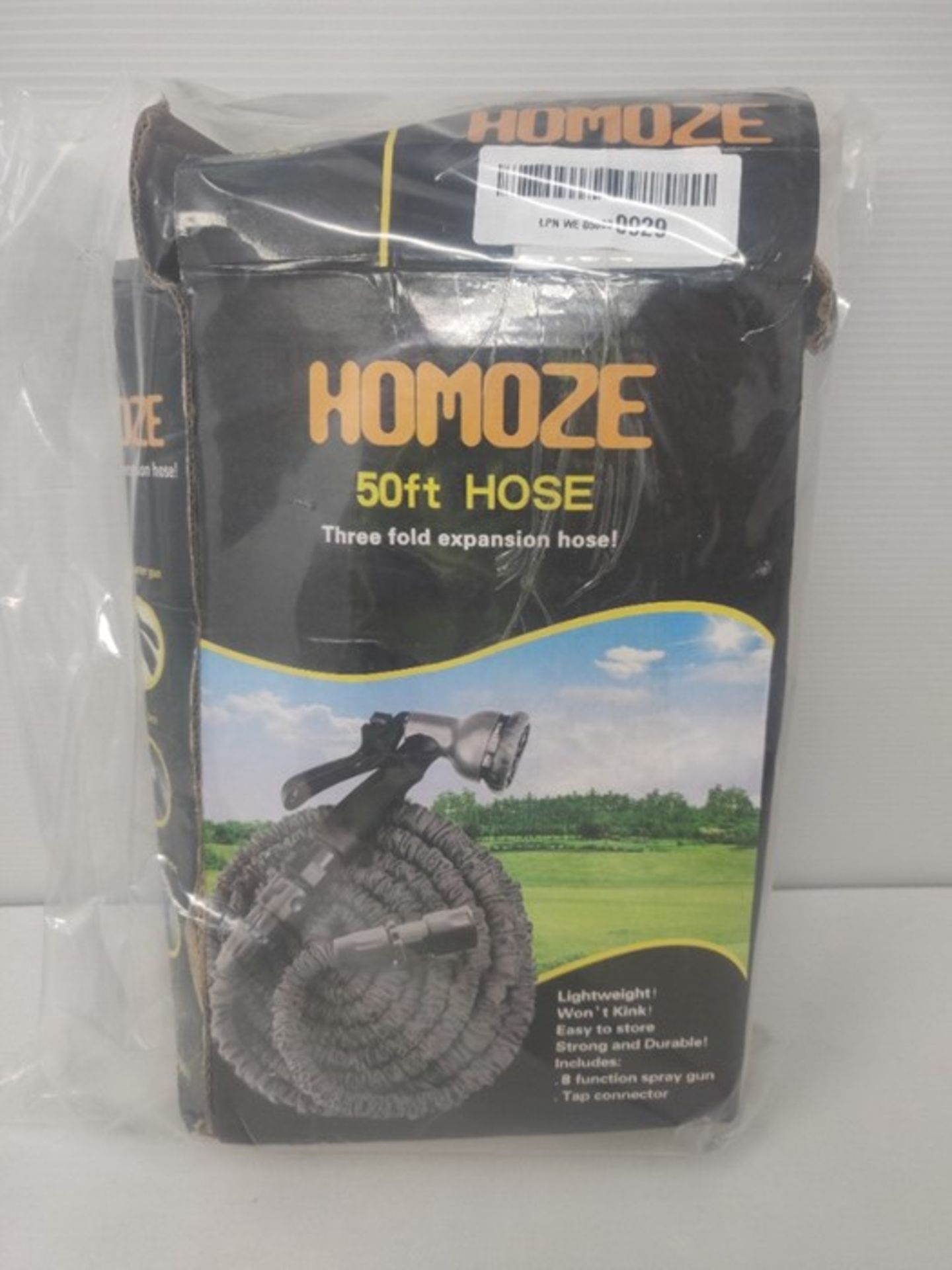 HOMOZE 50ft Expandable Garden Water Hose Pipe with 3/4", 1/2" Fittings, Anti-leakage - - Image 2 of 2