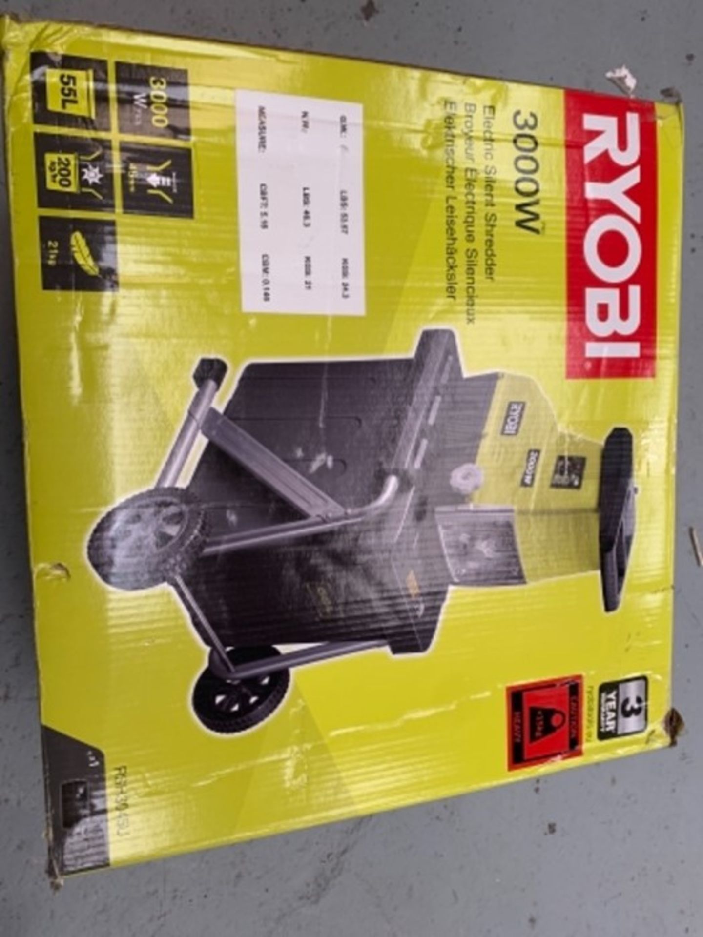 RRP £269.00 Ryobi RSH3045U 3000W Silent Impact Shredder, Amazon Exclusive - Image 3 of 3