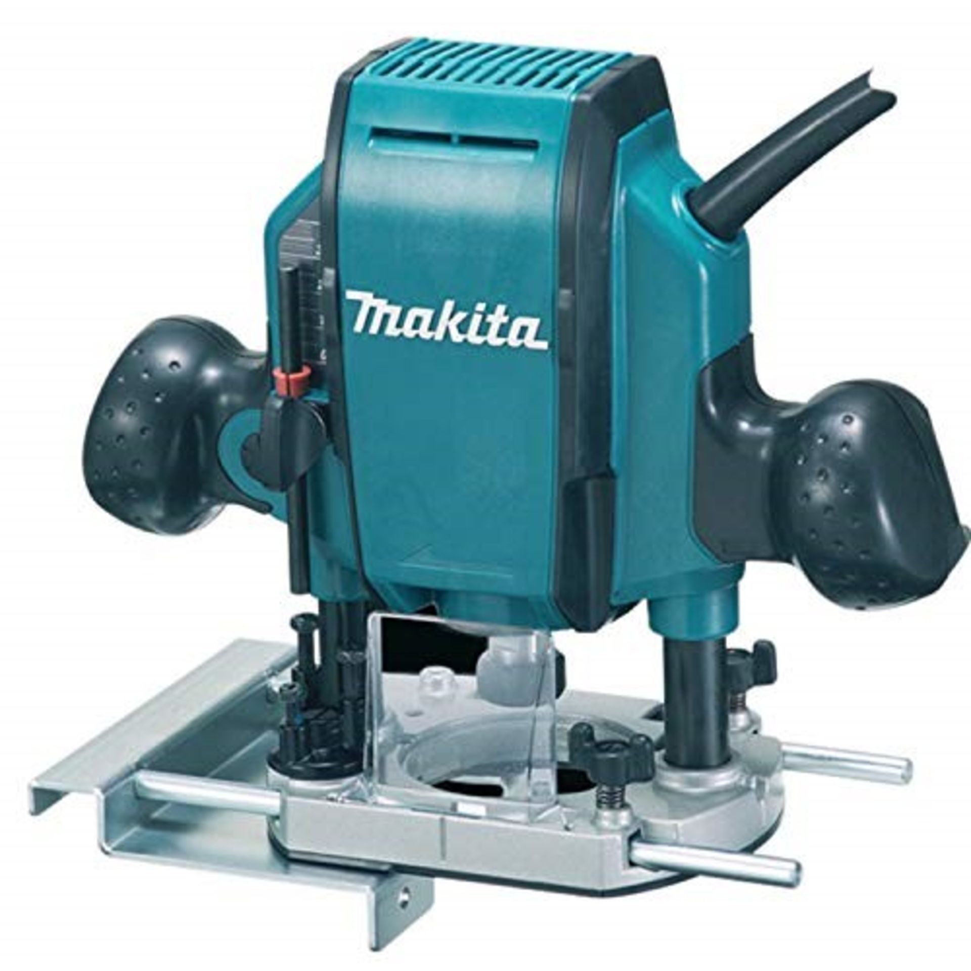 RRP £129.00 Makita RP0900X/2 1/4-inch/ 3/8-inch 240V Plunge Router, Blue