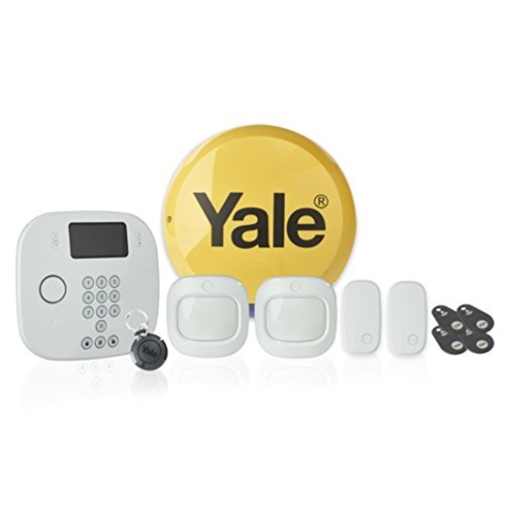 RRP £277.00 Yale IA-230 Intruder Alarm Plus Kit, Phone Call Alerts, 11 Piece Kit, Pet Friendly PIR