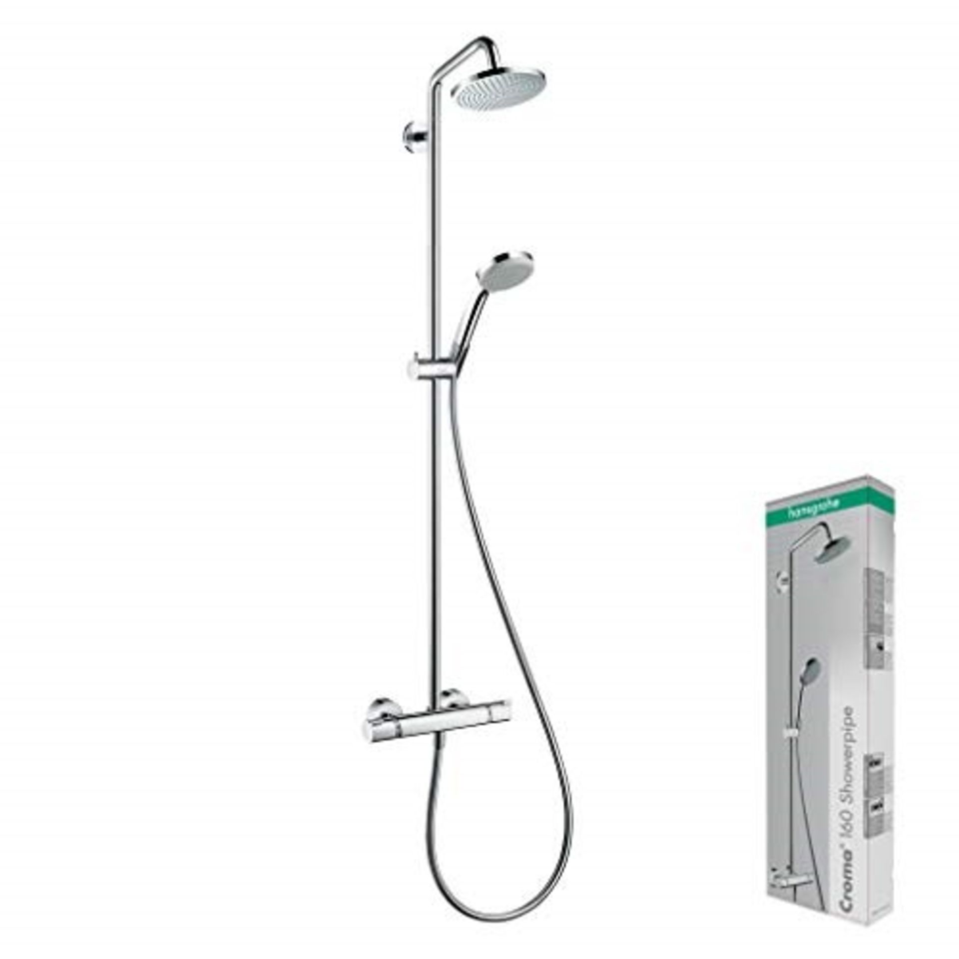 RRP £262.00 hansgrohe Croma Showerpipe 160 1jet with thermostatic shower mixer