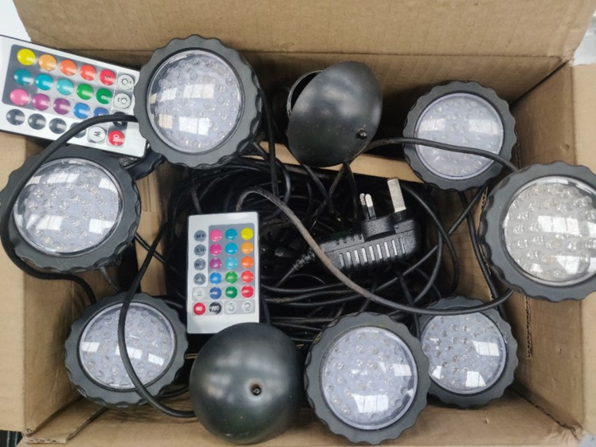 Set of 4 lights RGB Remote Control Garden Landscape Light with Spike Underwater Aquari - Image 2 of 2