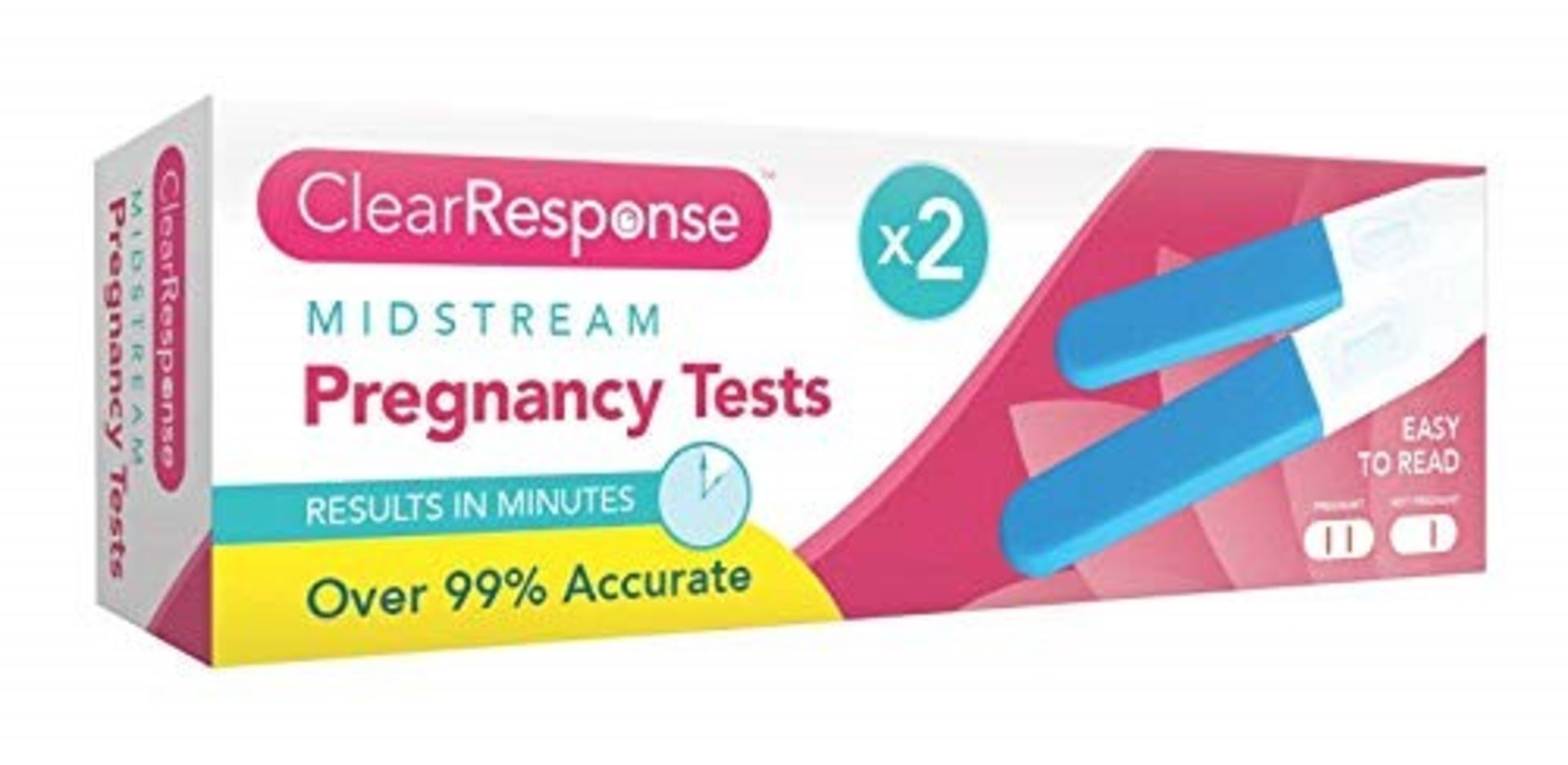 4Reign | Pack of 2 Clear Response Pregcy Tests Home Testing Kit Early Family Planning