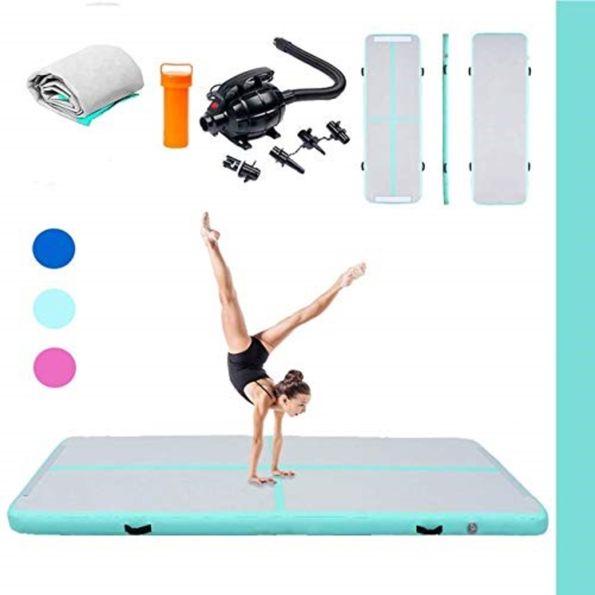 RRP £88.00 Triclicks Inflatable Air Tumble Track Gymnastics Mat With Electric Air Pump | Tumbling