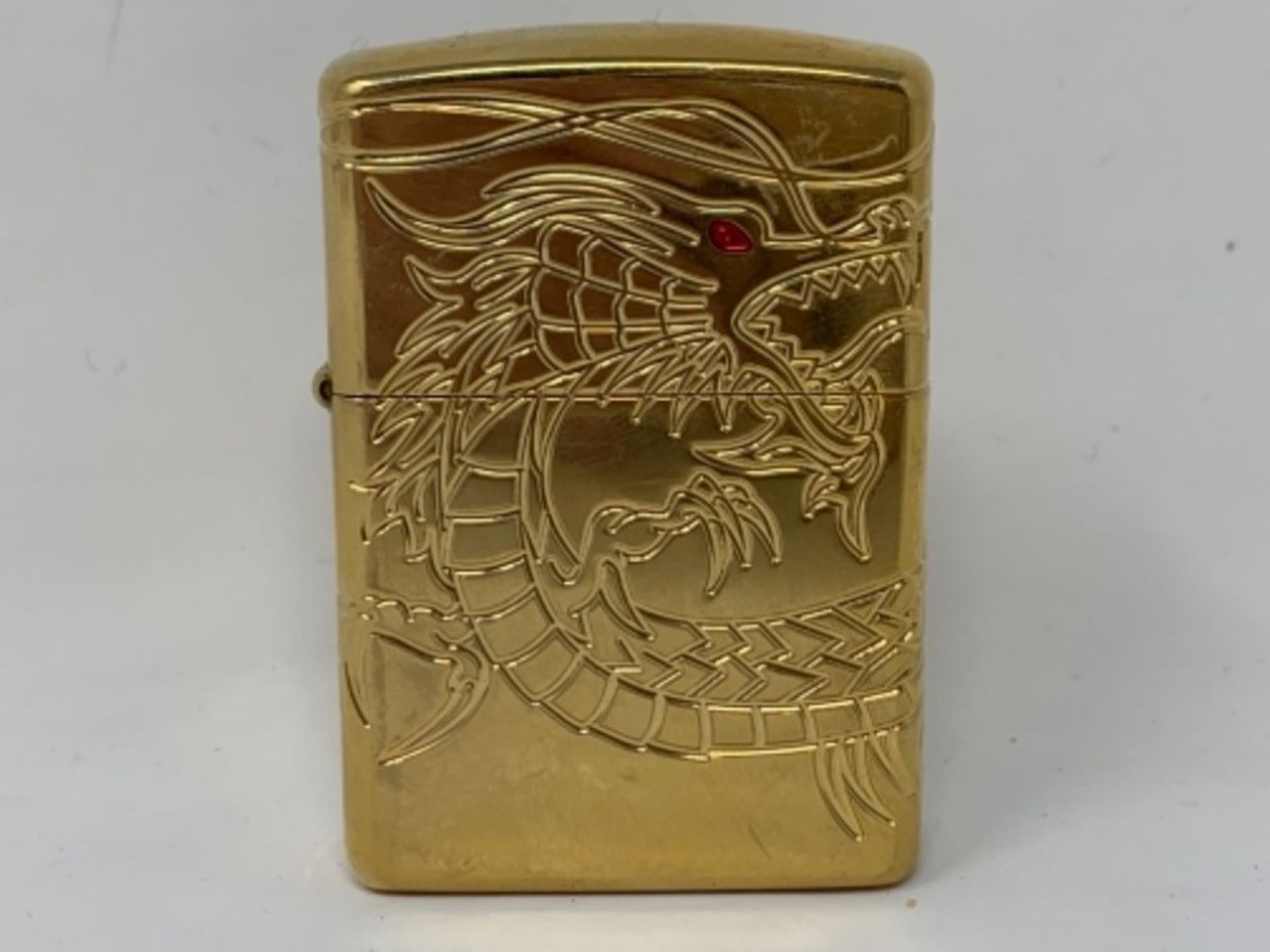 RRP £169.00 Zippo Armor Chinese Dragon Windproof Pocket Lighter - High Polish Gold Plate - Image 2 of 3