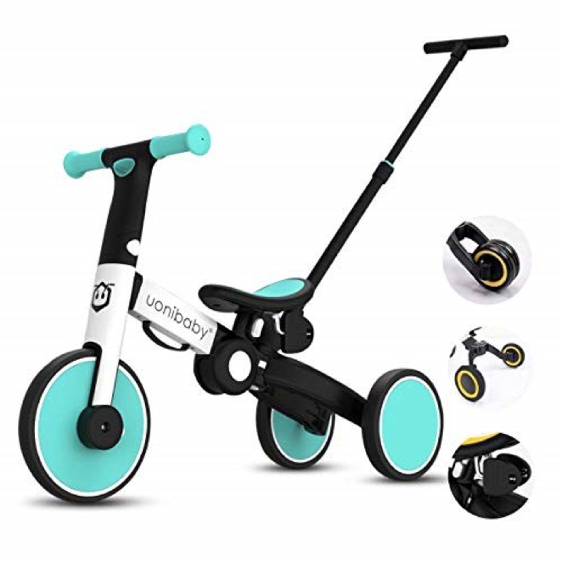 RRP £64.00 OLYSPM 5 in 1 lightweight Baby Balance Bikes Pedal Tricycle children Walker With Paren