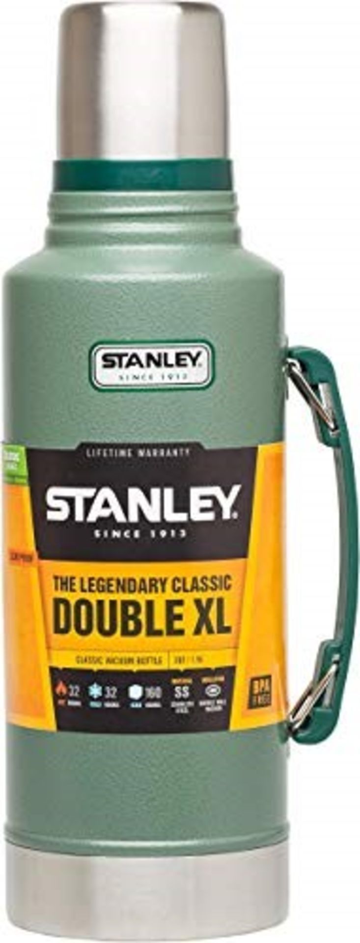 Stanley 18-8 Stainless Steel-Double-Wall Vacuum Insulation Water Bottle, Hammertone Gr