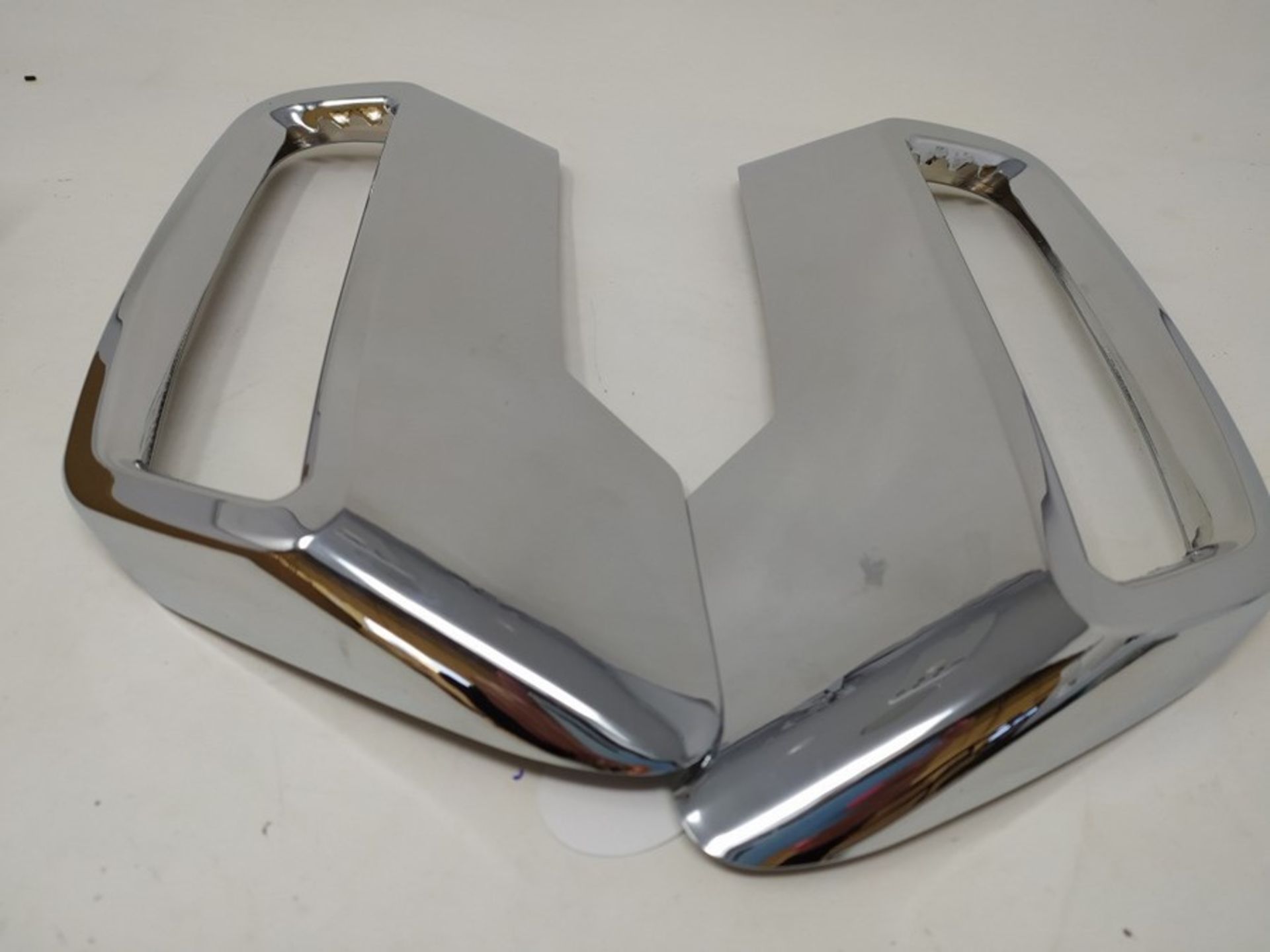 HIGH FLYING ABS Chrome Polished Rear Exhaust Muffler Tip End Pipe Mouldings Stickers 2 - Image 2 of 2