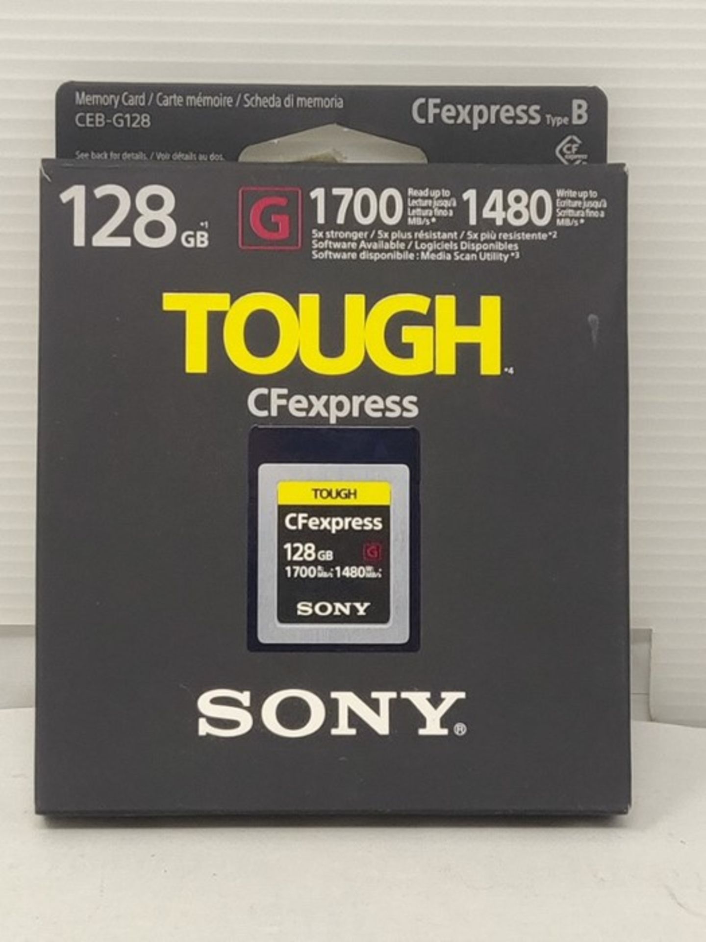 RRP £245.00 SonyMemory 128GB TOUGH CFexpress Card Type B Ultra Speed Memory Card (Read: 1700MB/s W - Image 2 of 3