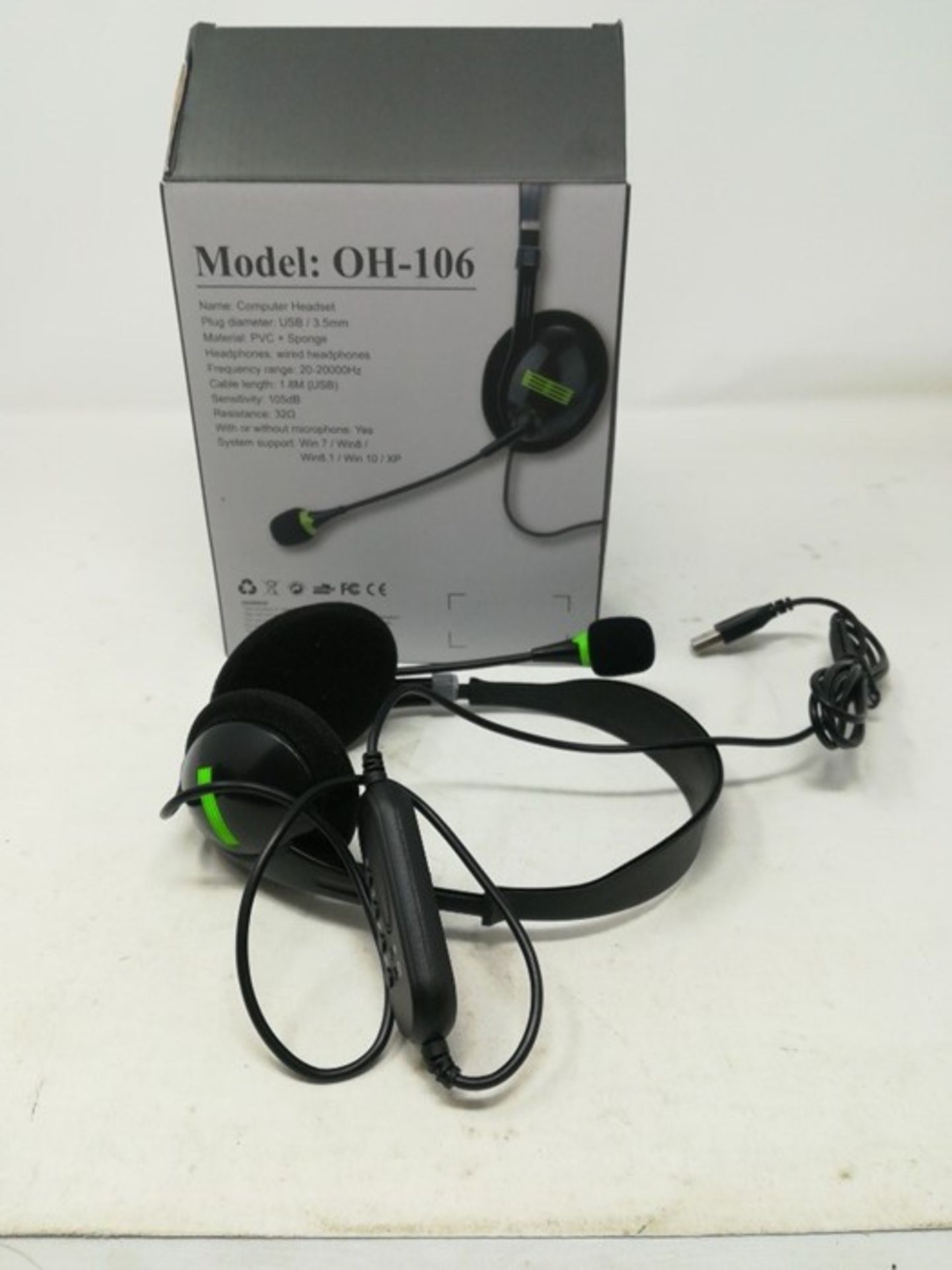 USB Headset PC USB Headsets with Microphone Noise Cancelling, Stereo PC Headphone for - Image 2 of 2