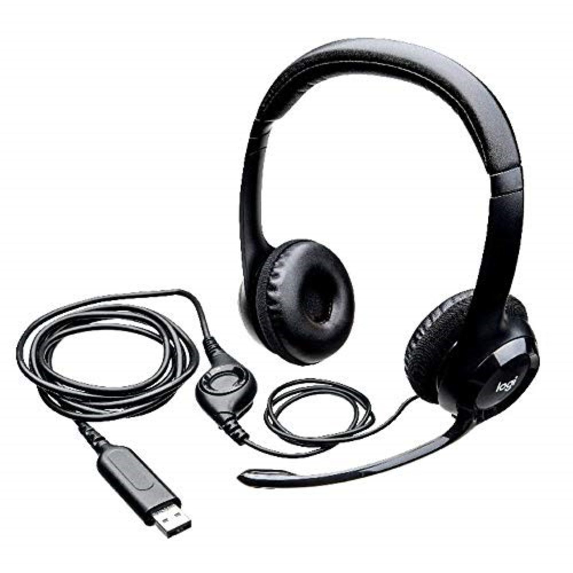 Logitech H390 Wired Headset, Stereo Headphones with Noise-Cancelling Microphone, USB,