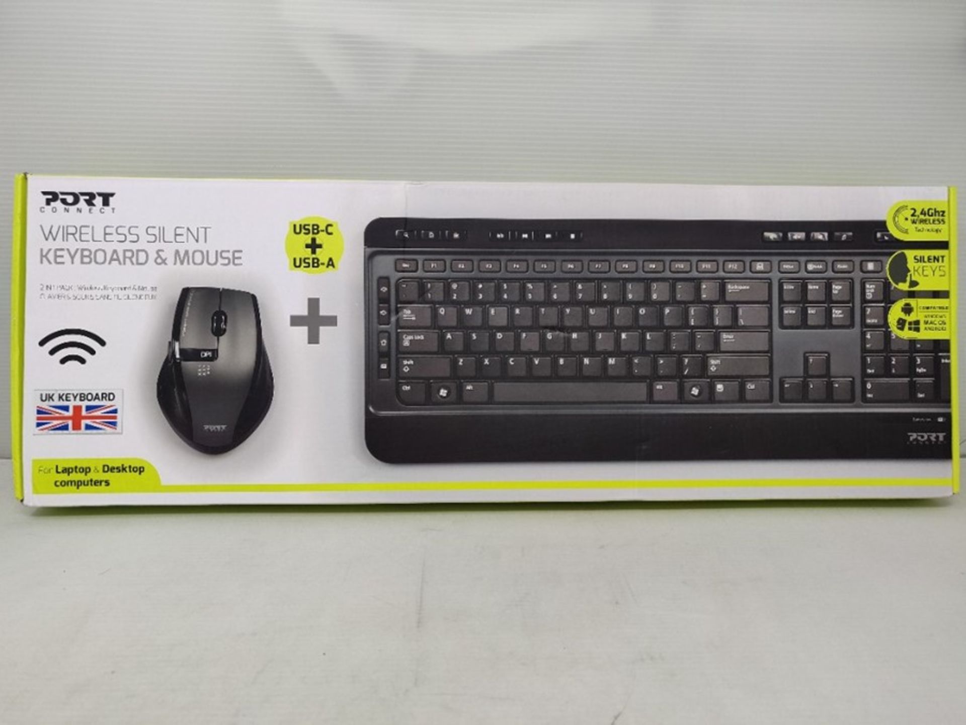 Port Connect Silent Wireless Keyboard and Mouse Set, 5 Button Mouse with adjustable Op - Image 2 of 3