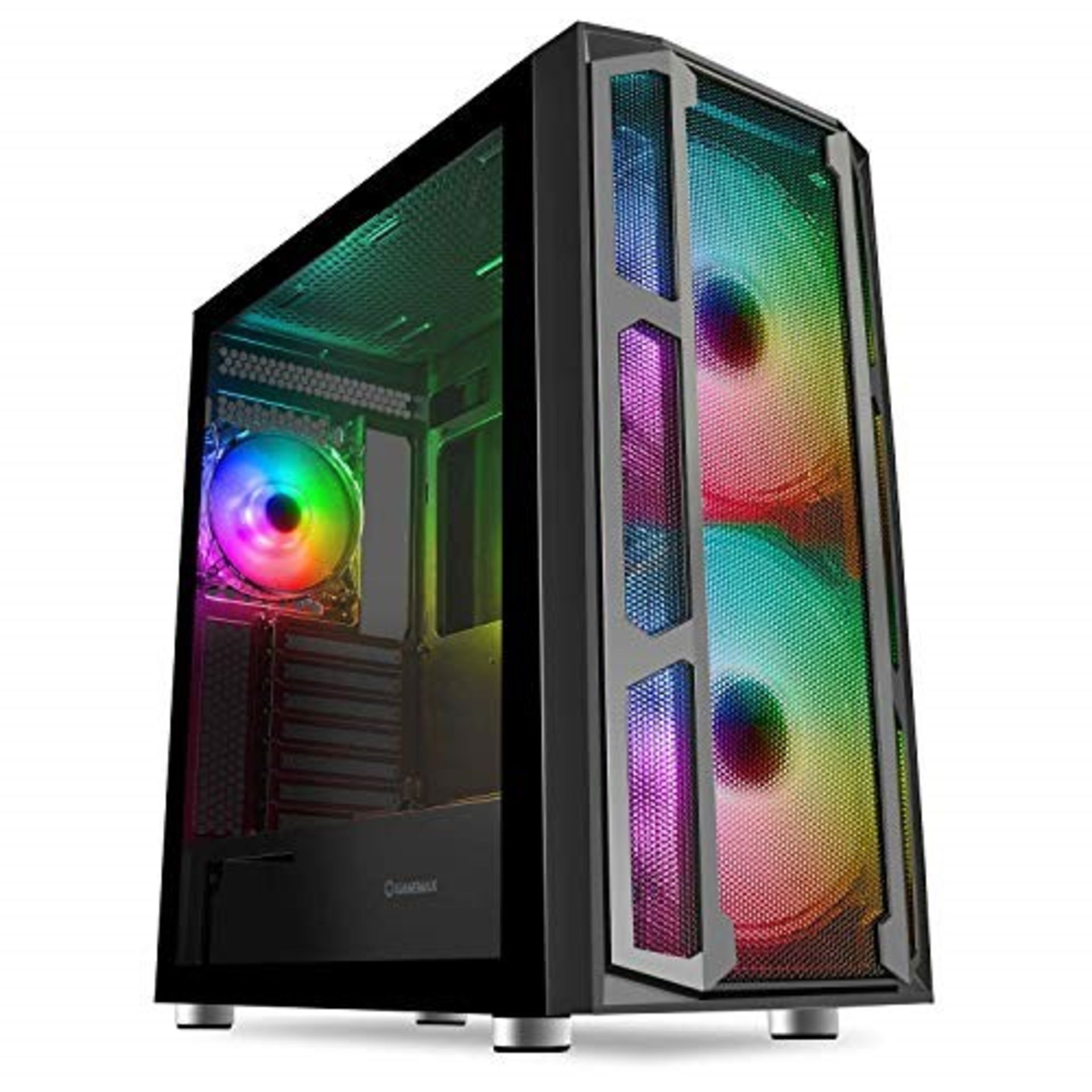 RRP £65.00 GameMax F15M ATX PC Gaming Case, ARGB, Mesh Front Panel, Tempered Glass, ARGB Hub | Bl