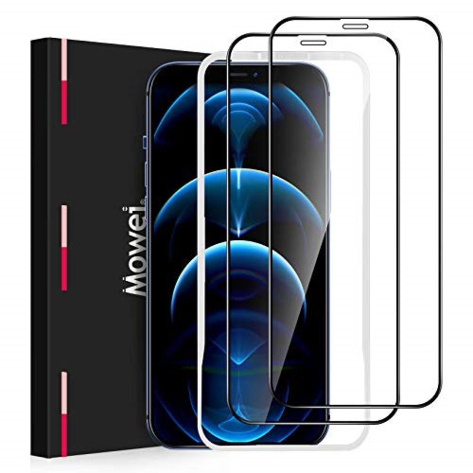 Mowei 2-Pack Compatible with iPhone 12 Pro Max Screen Protector, [Alignment Tool] Ultr