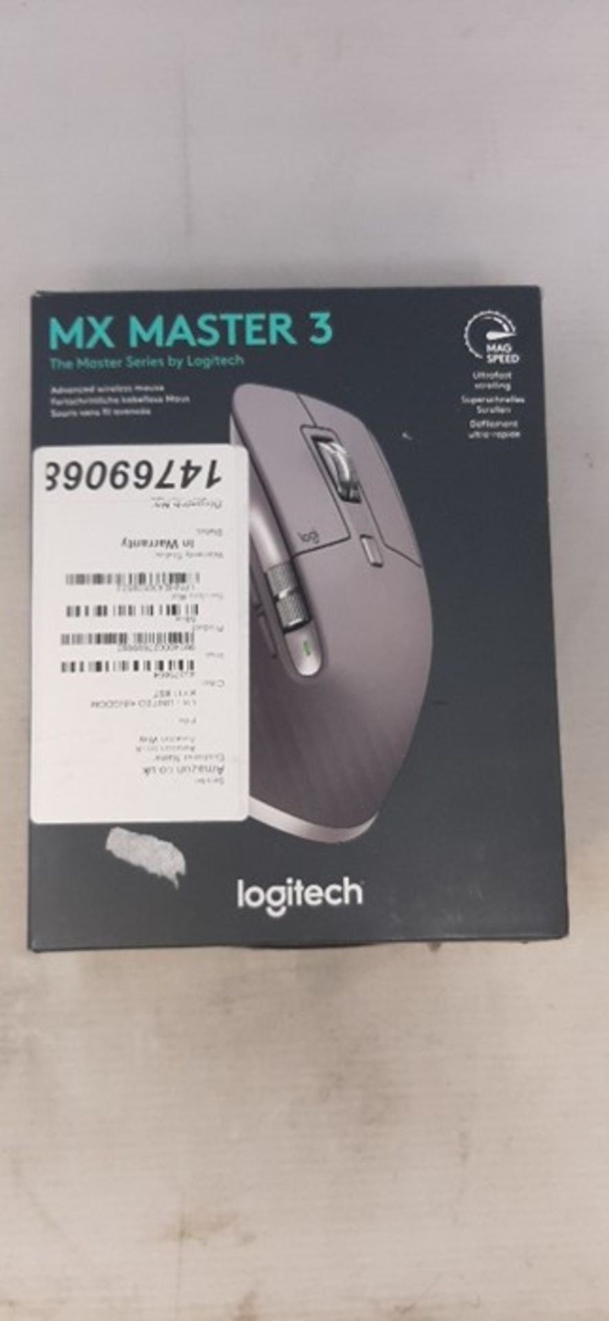 RRP £85.00 Logitech MX Master 3 Advanced Wireless Mouse, Bluetooth or 2.4GHz USB Receiver, Ultraf - Image 2 of 3