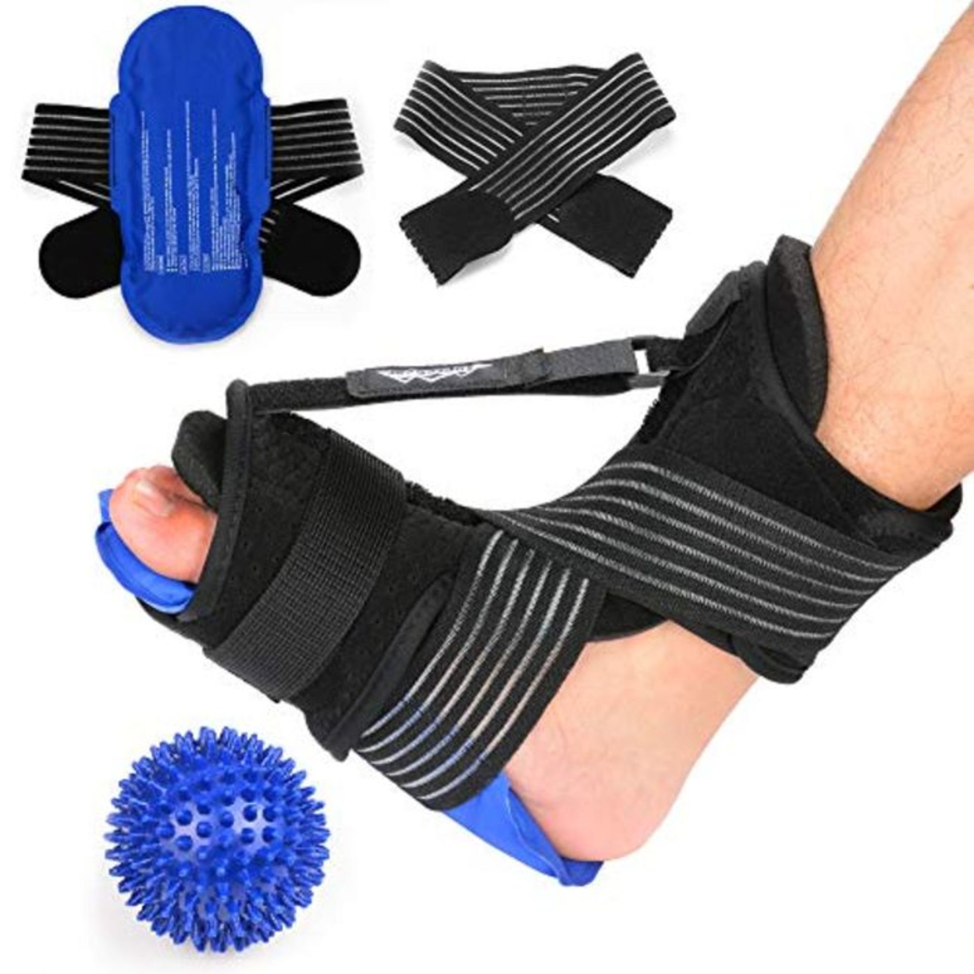 Supregear Plantar Fasciitis Night Splint, Adjustable Breathable Plantar Brace with Spi