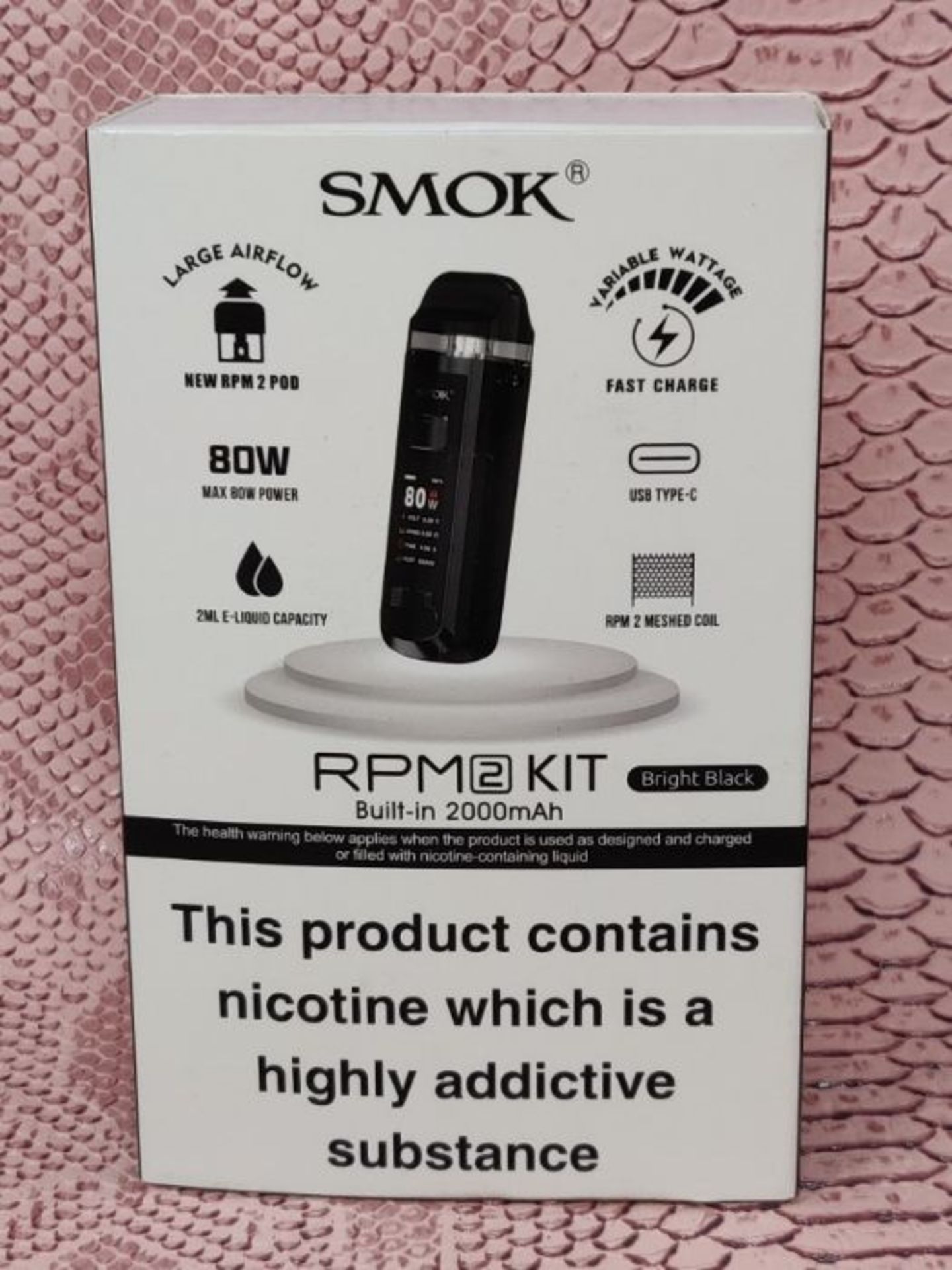 Official SMOK RPM2 2000mAh 80W E Cigarette Vape Starter Kit, USB Type-C Fast Charging - Image 2 of 3
