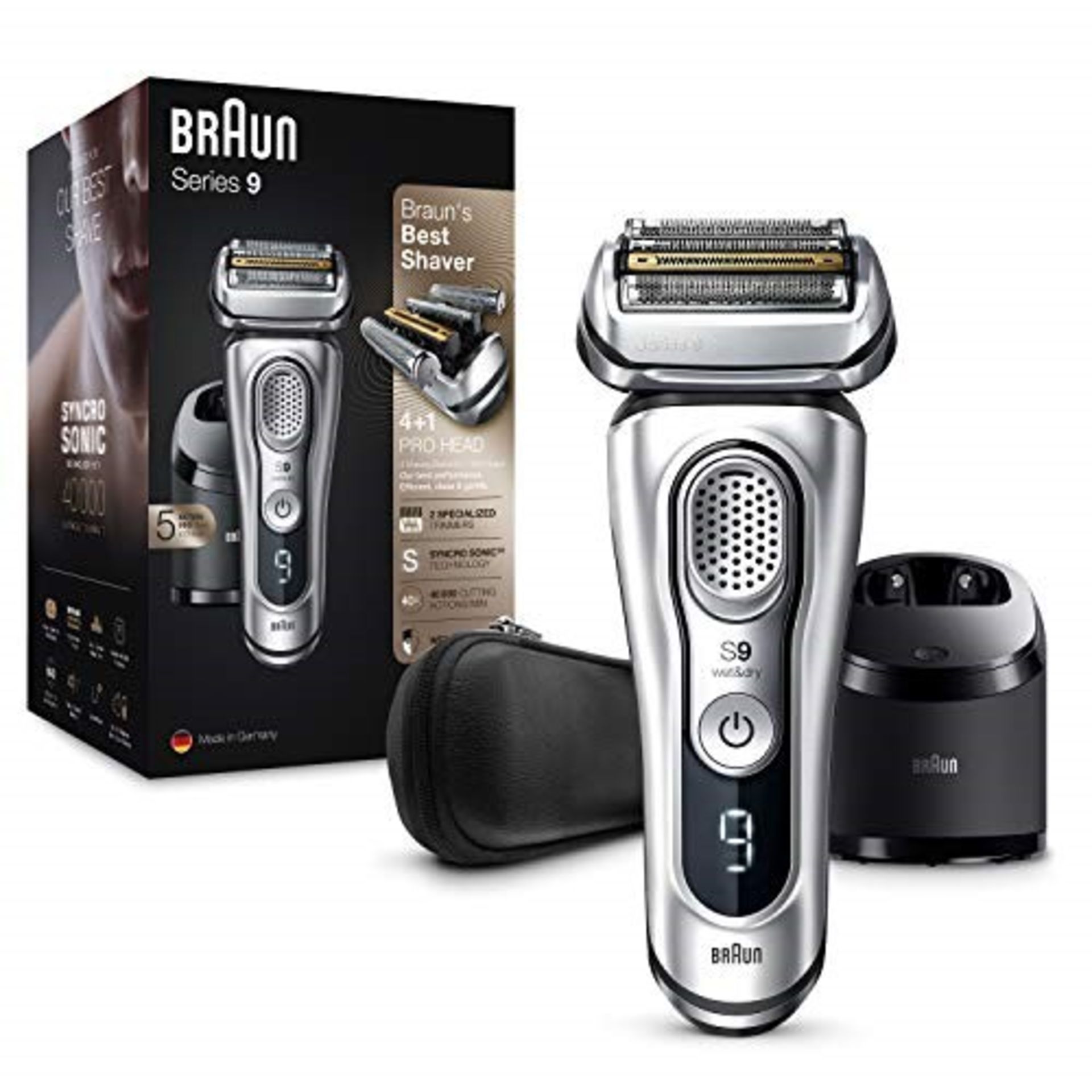 RRP £193.00 Braun Series 9 9390cc Latest Generation Electric Razor, Shaver with a Clean and Charge