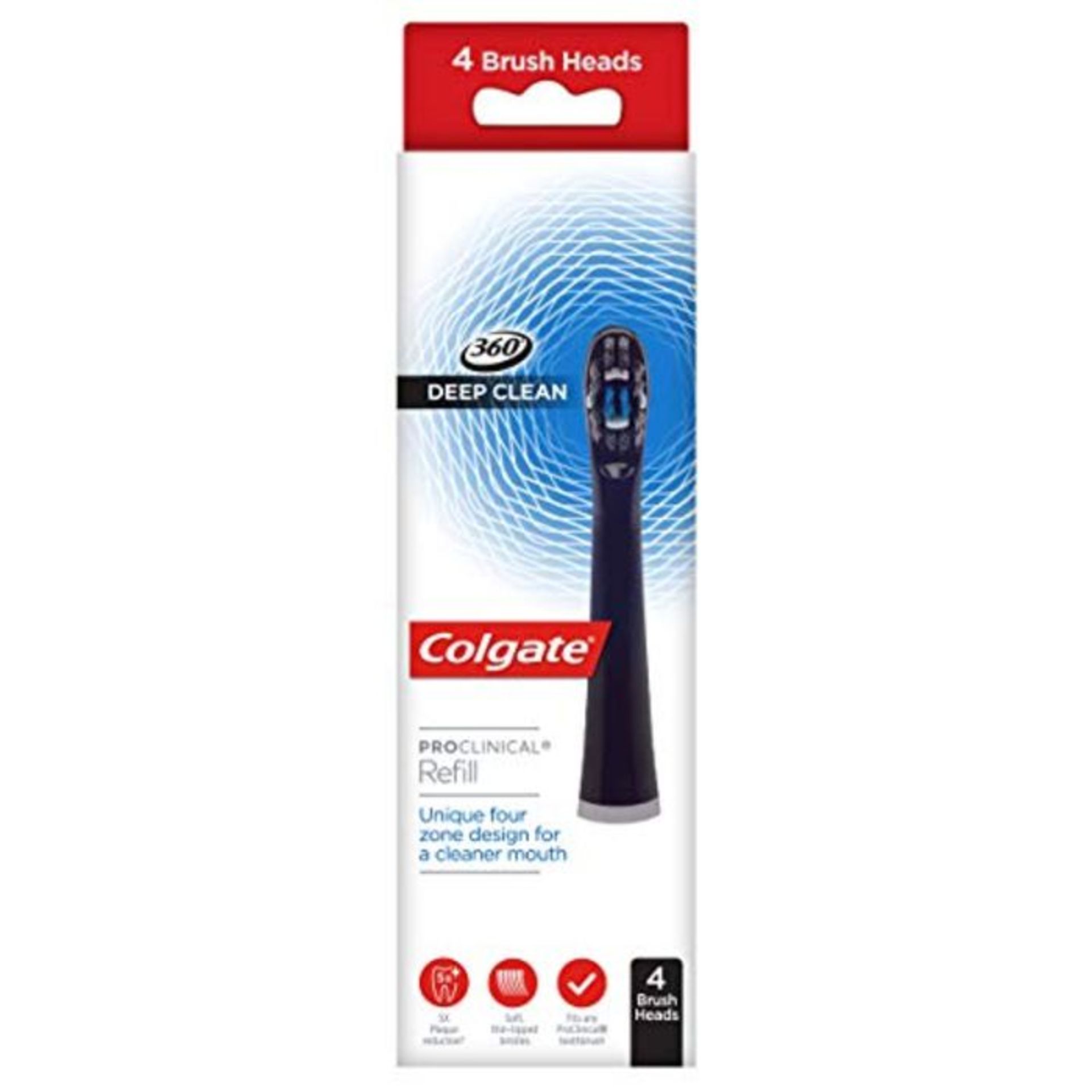 Colgate 360 Deep Clean Proclinical Refill Toothbrush Heads, Soft Bristle Heads for Pla