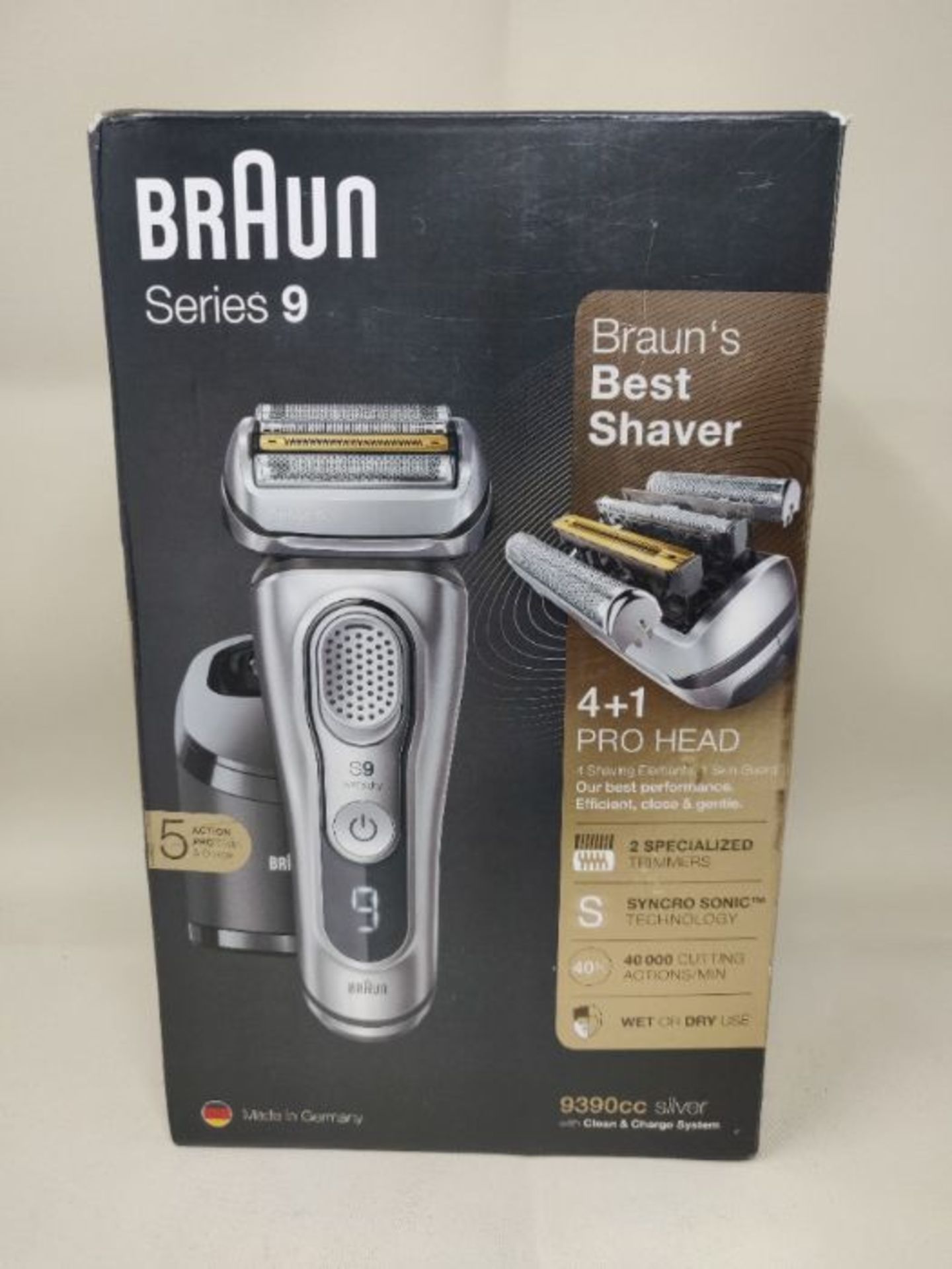 RRP £193.00 Braun Series 9 9390cc Latest Generation Electric Razor, Shaver with a Clean and Charge - Image 2 of 3