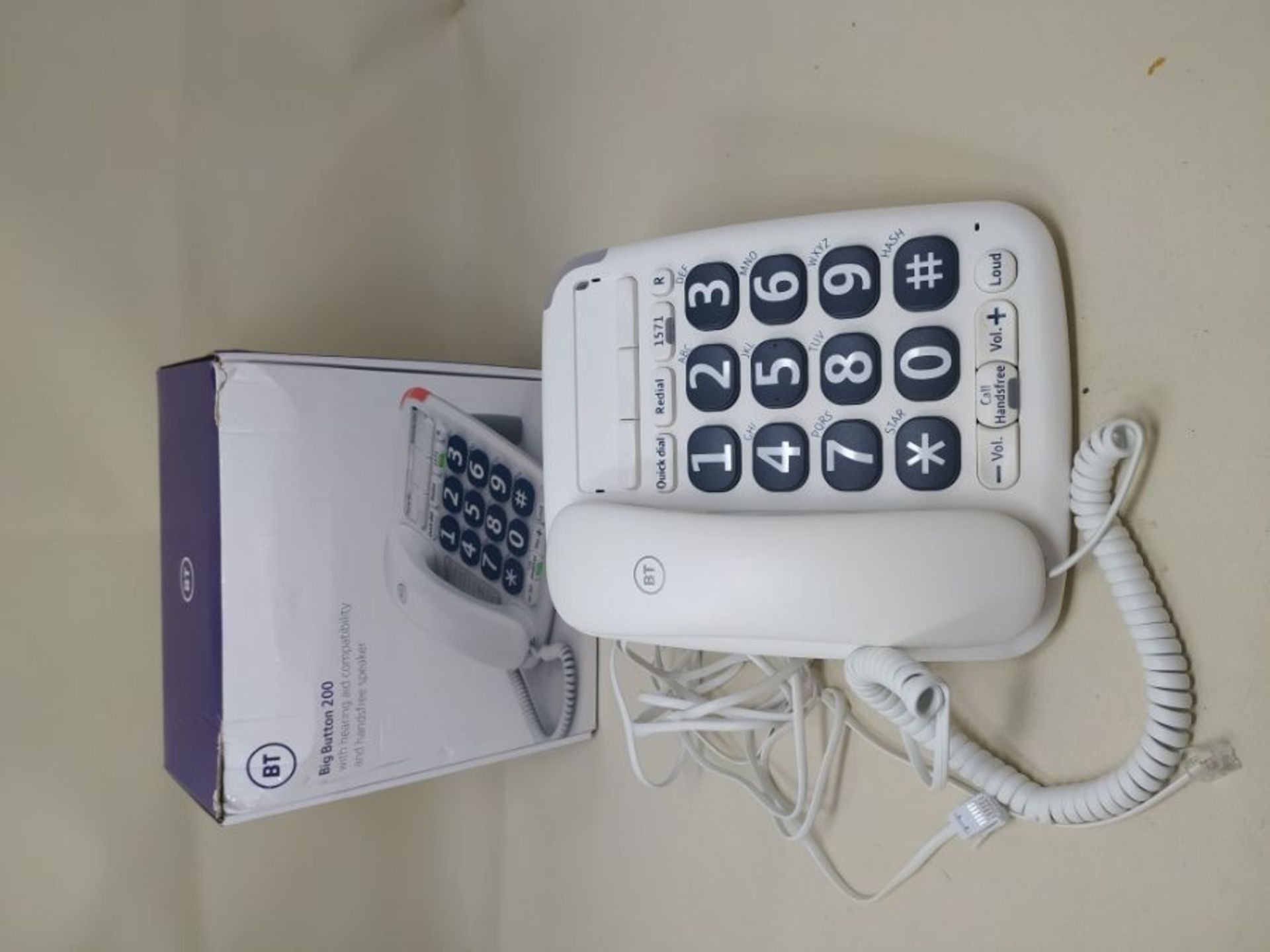 BT Big Button 200 Corded Telephone, White - Bild 2 aus 2