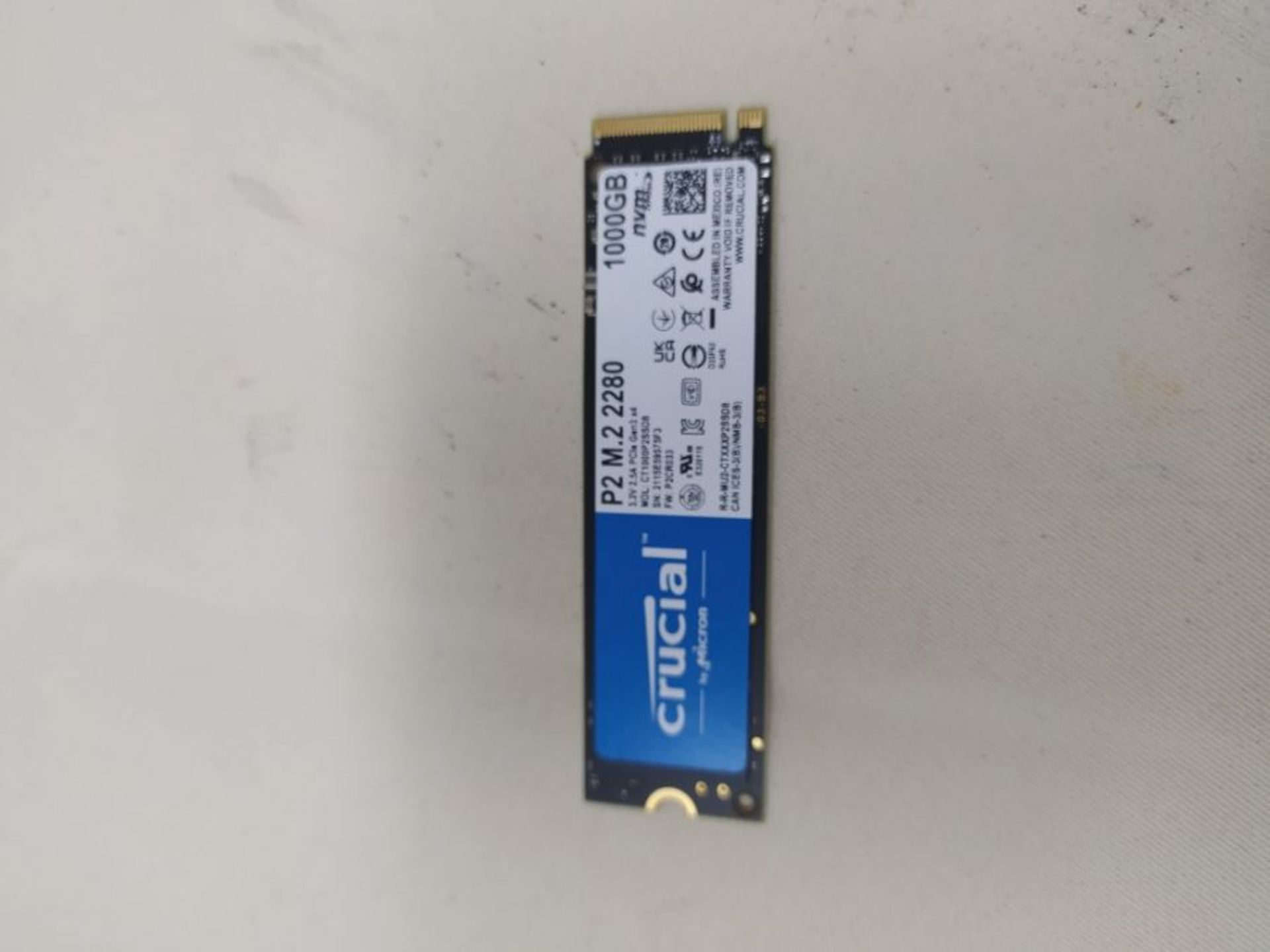 RRP £104.00 Crucial P2 CT1000P2SSD8 1 TB Internal SSD, Up to 2400 MB/s (3D NAND, NVMe, PCIe, M.2) - Image 2 of 2