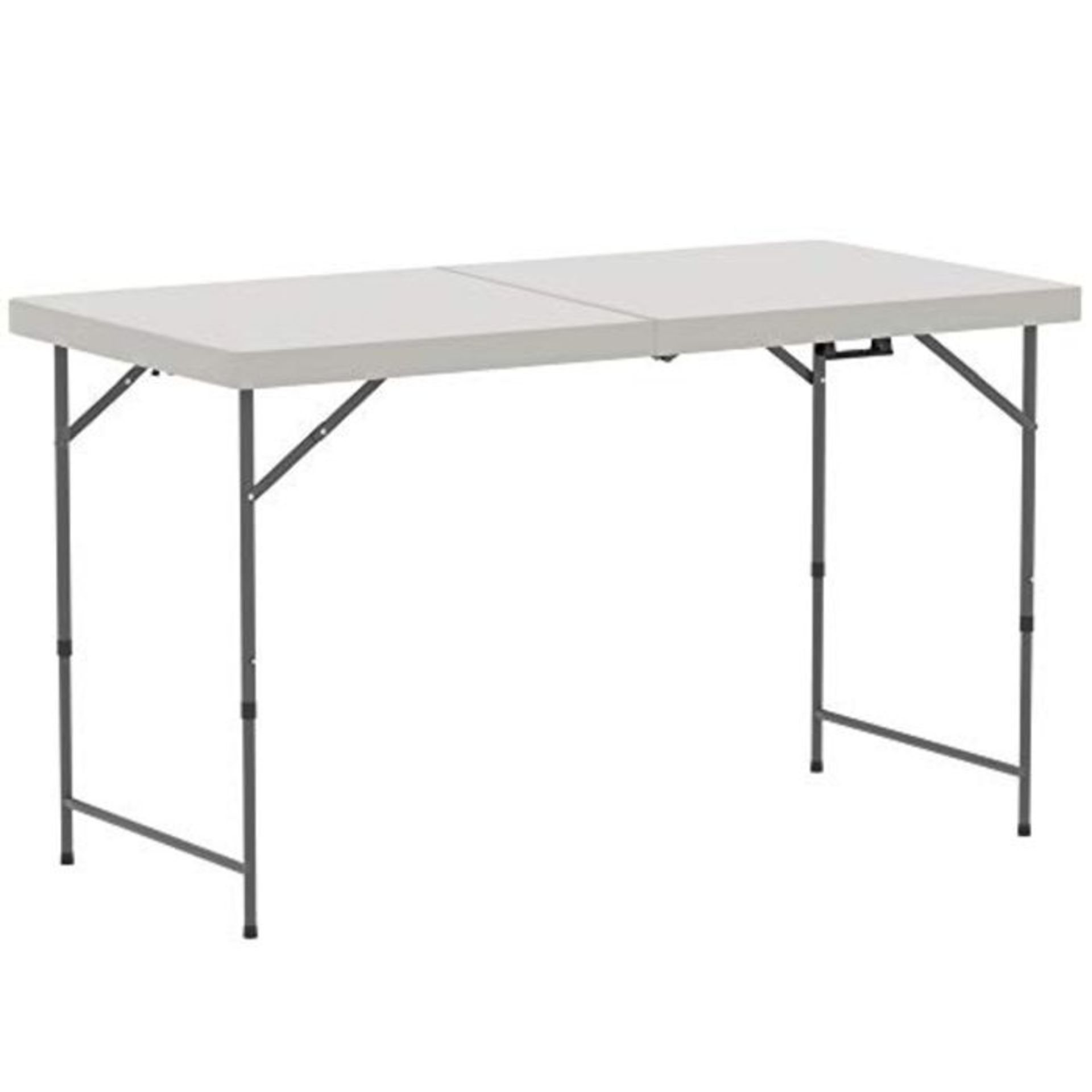 Amazon Basics Heavy Duty Trestle Picnic Folding Table Silver, 4 feet