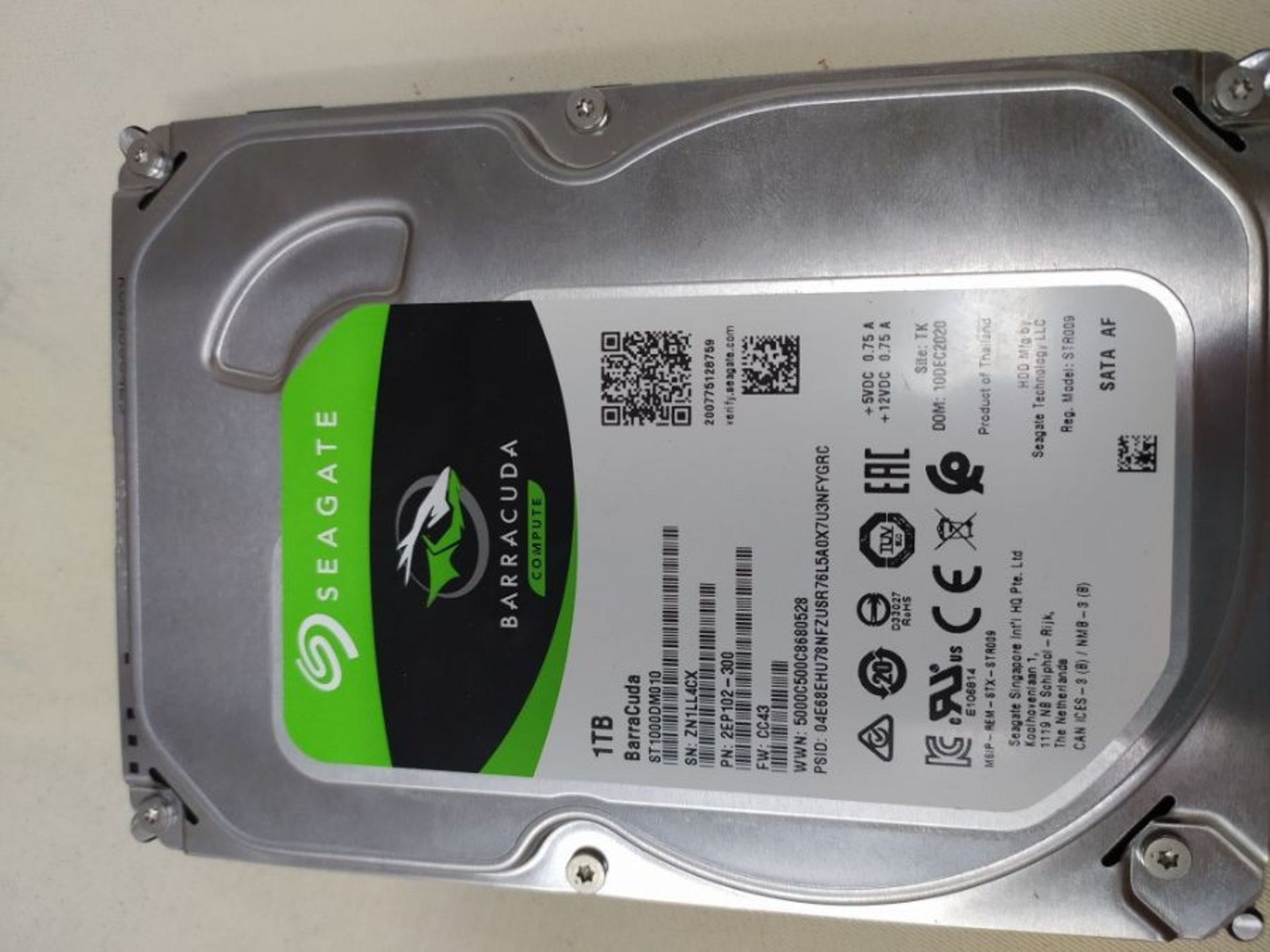 Seagate BarraCuda 1TB Internal Hard Drive HDD  3.5 Inch SATA 6 Gb/s 7200 RPM 64MB C - Bild 3 aus 3