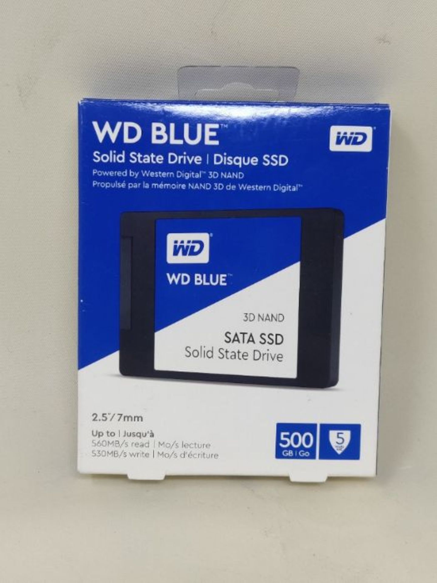 Western Digital WDS500G2B0A WD Blue 3D NAND Internal SSD 2.5 Inch SATA, 500 GB - Image 2 of 3