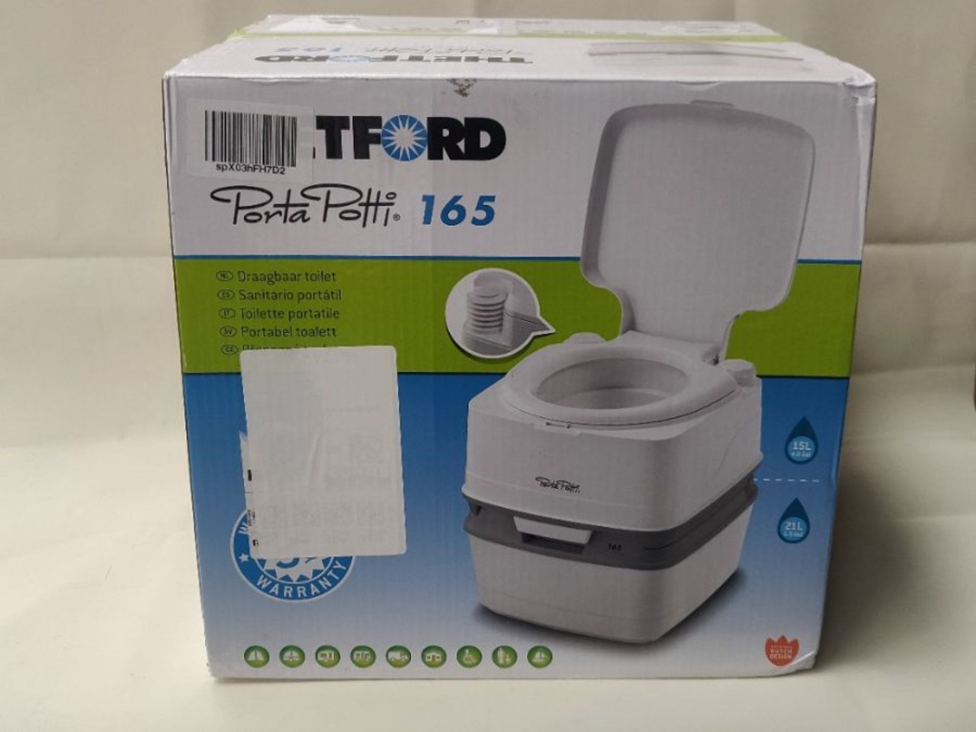 RRP £70.00 Thetford 92806 Porta Potti 165 WC portatile, Bianco/Grigio chiaro - Bild 2 aus 3