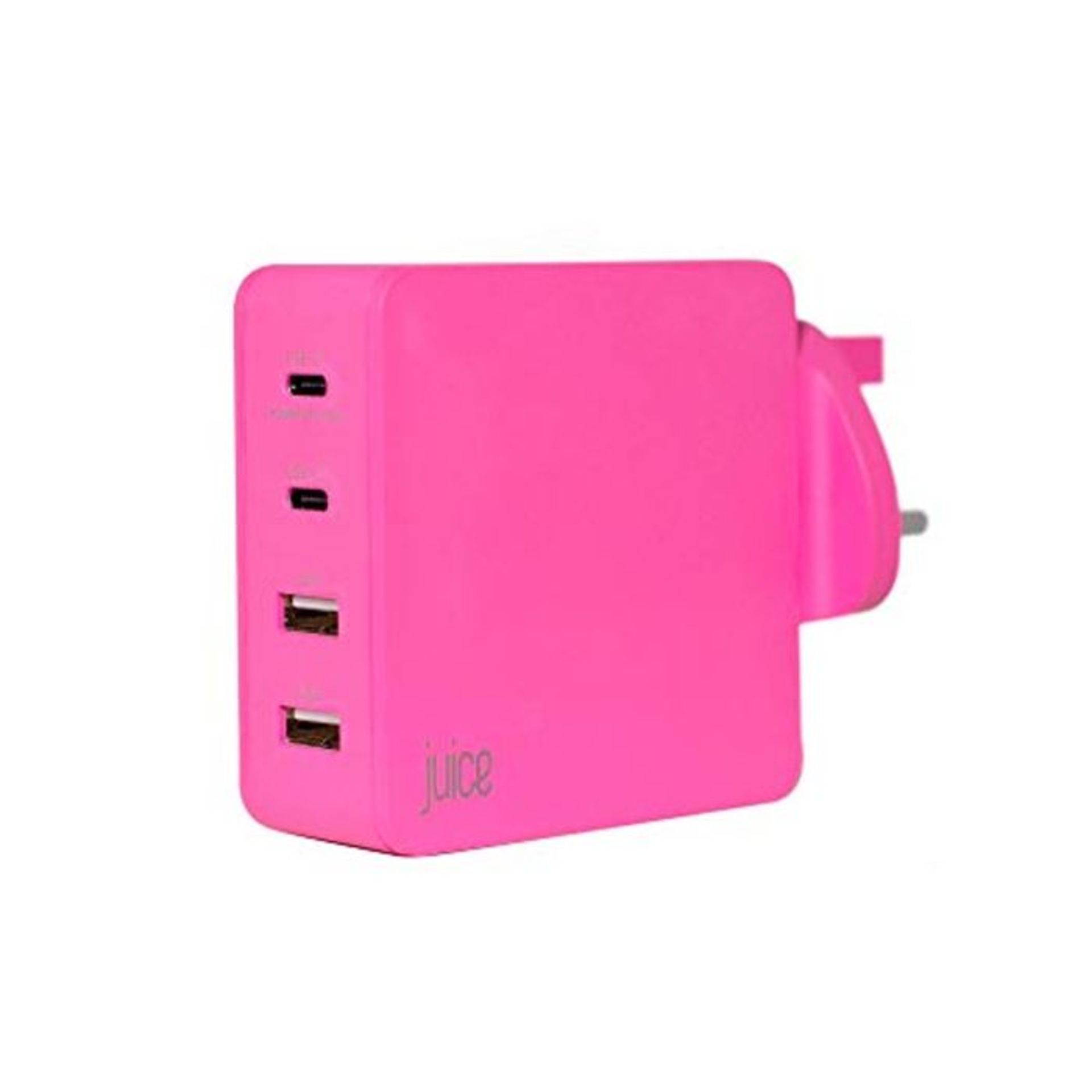 Juice Mains 4 Port USB Charger Type C 3.4A - Pink
