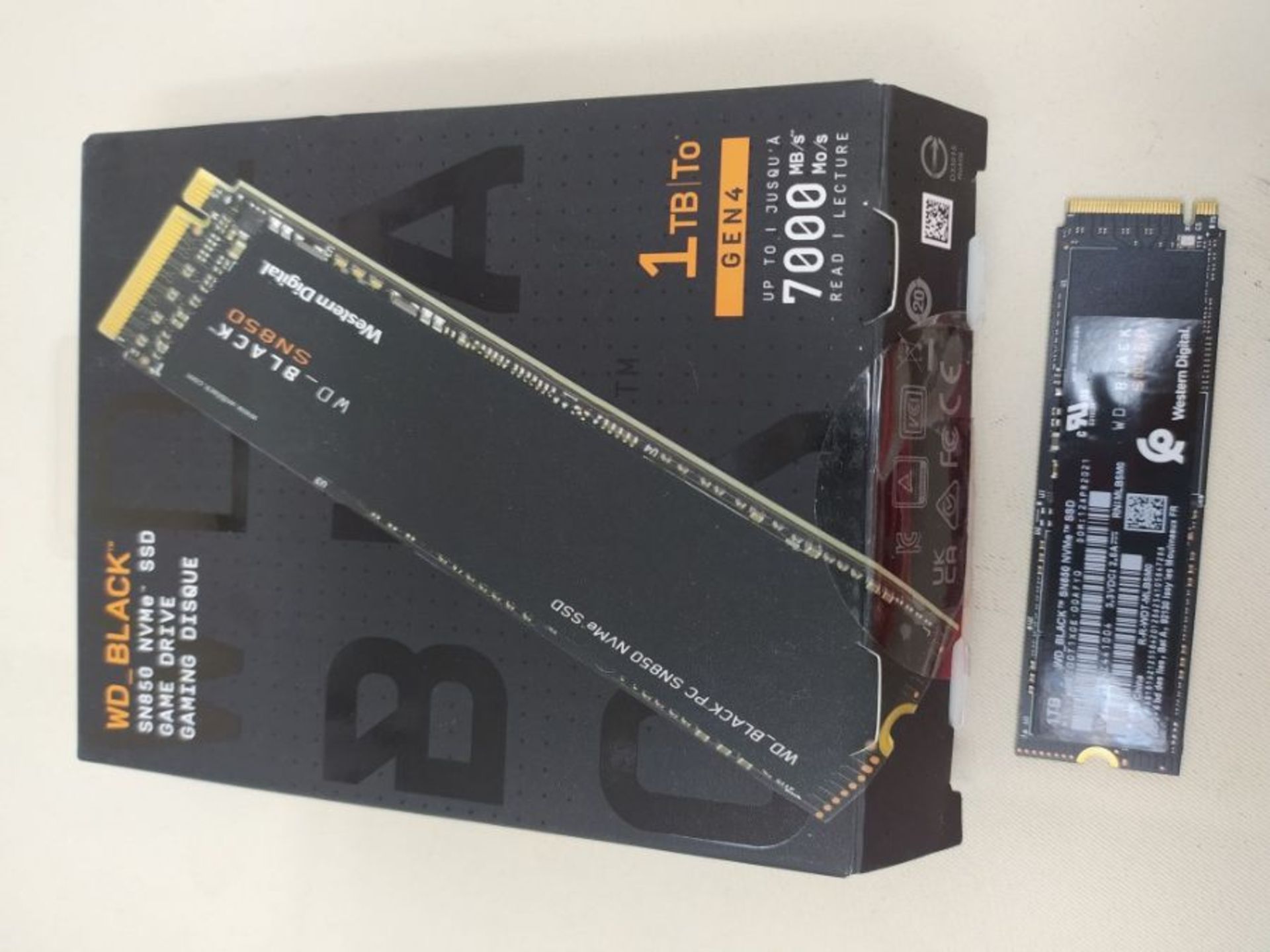 RRP £168.00 WD_BLACK SN850 1TB NVMe Internal Gaming SSD; PCIe Gen4 Technology, up to 7000 MB/s rea - Image 2 of 2