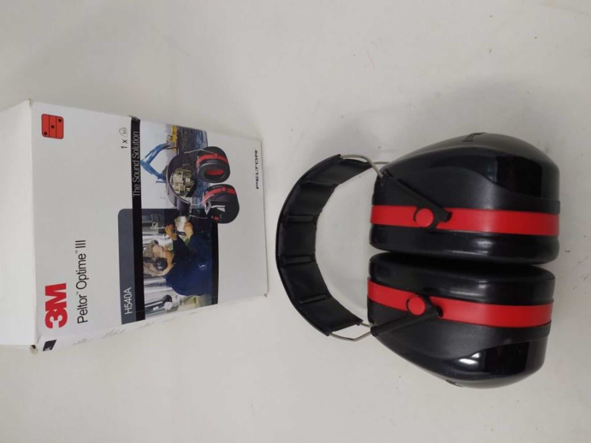 3M Peltor Optime III Earmuffs with Headband, 35 dB, Black/Red  Protection against h - Bild 2 aus 2
