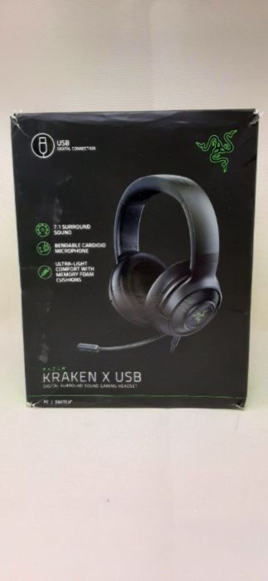 Razer Kraken X USB Gaming Headphones with Digital Surround Sound (7.1 Surround Sound, - Image 2 of 3