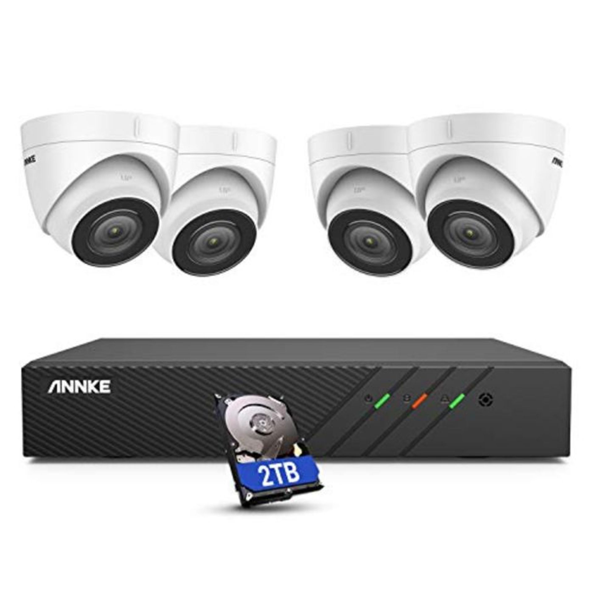 RRP £283.00 ANNKE H500 8CH Turret POE CCTV Camera System with 6MP H.265 NVRÿ4X 5MP Outdoor Secu