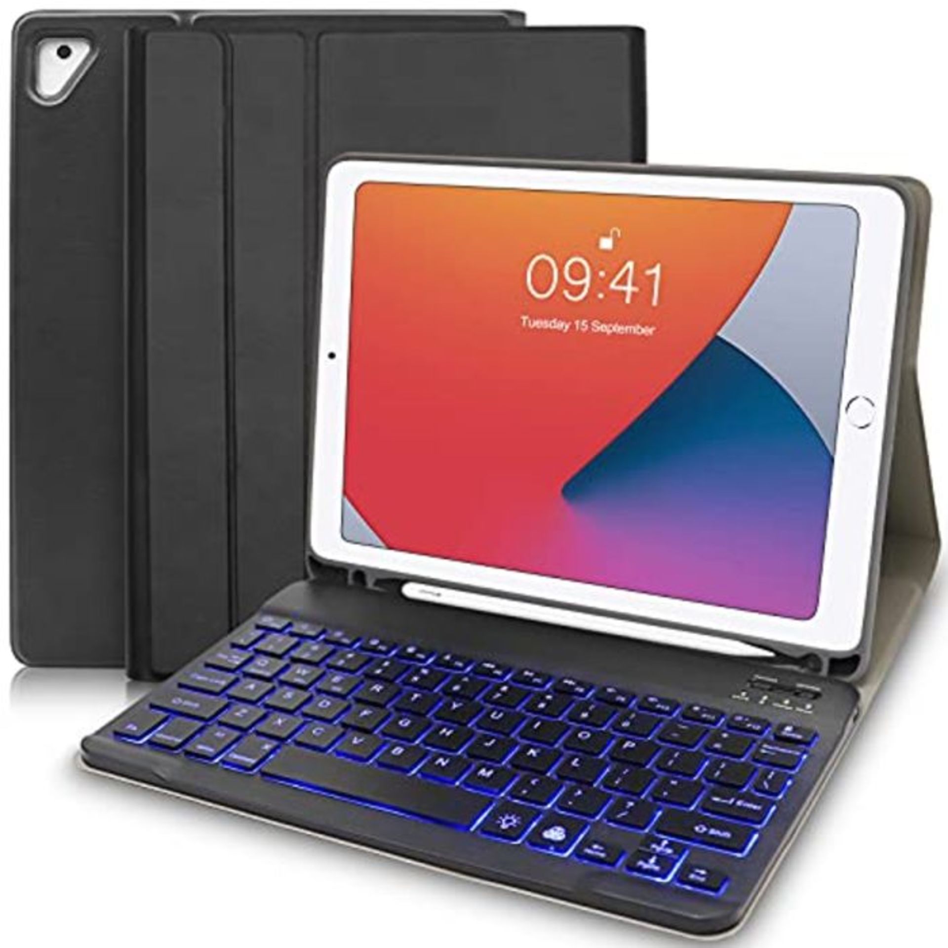 Keyboard for iPad, 9.7 iPad Case with Keyboard 7 Backlit Colors iPad Air Keyboard Rech