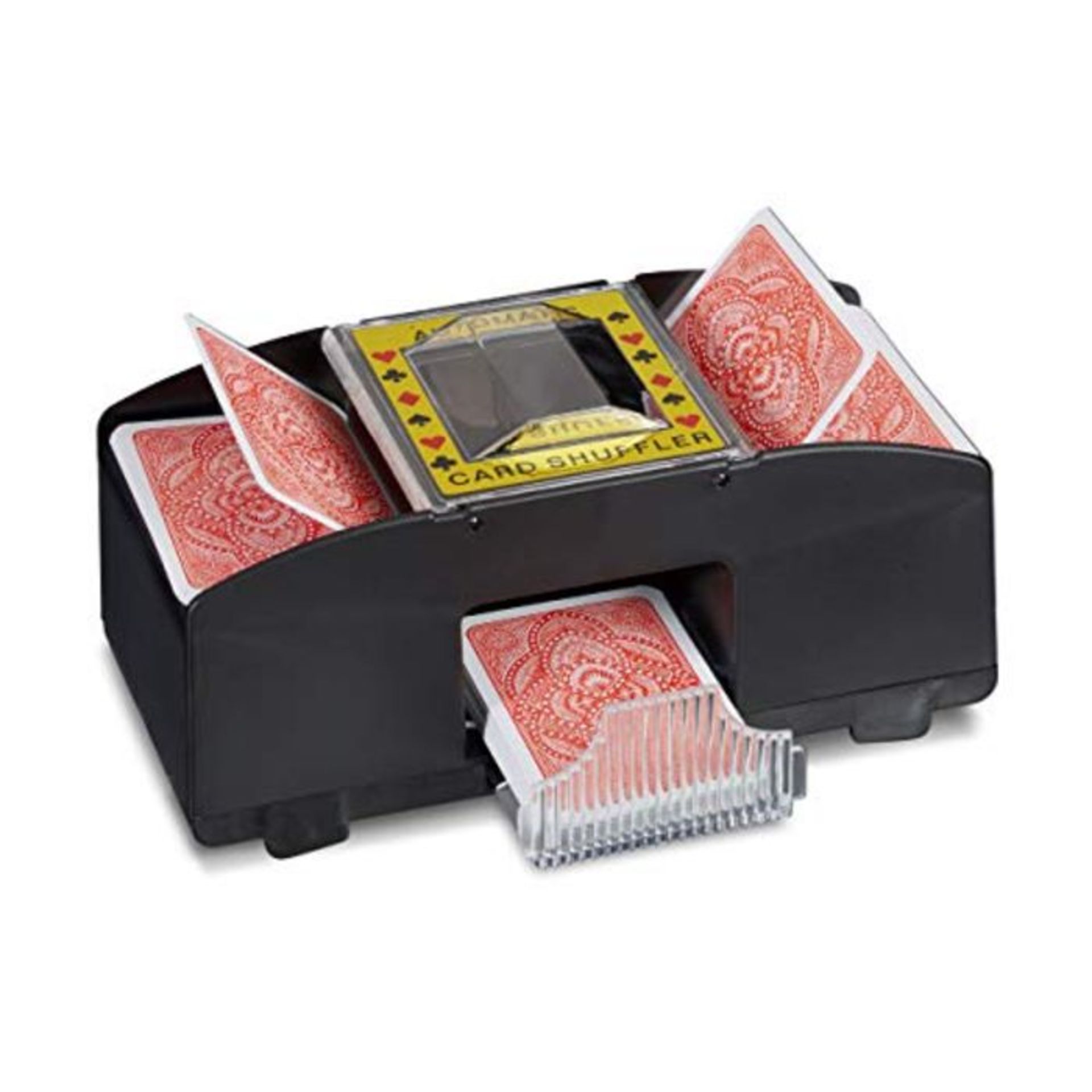 Relaxdays Card Shuffler 2 Decks Electronic Mixing Machine to Shuffle Playing Cards Bat