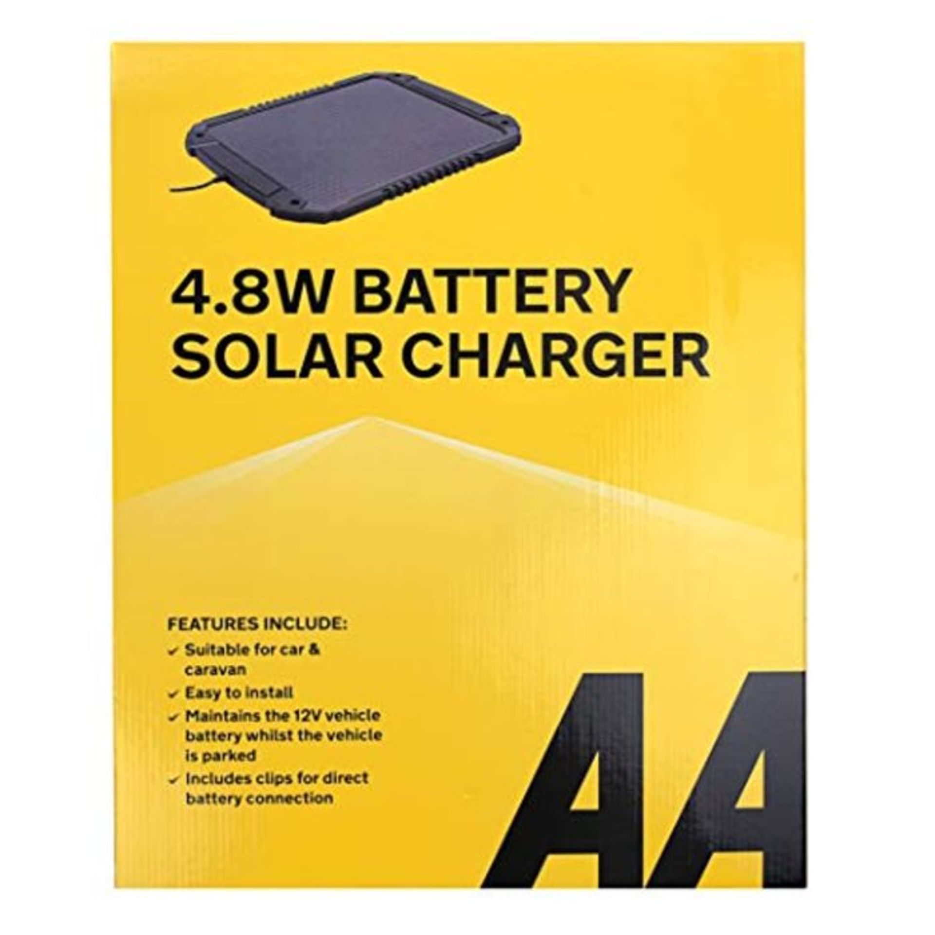 AA 12V Car Solar Battery Charger 4.8W AA1432 - For Vehicles And Caravans - Battery Con