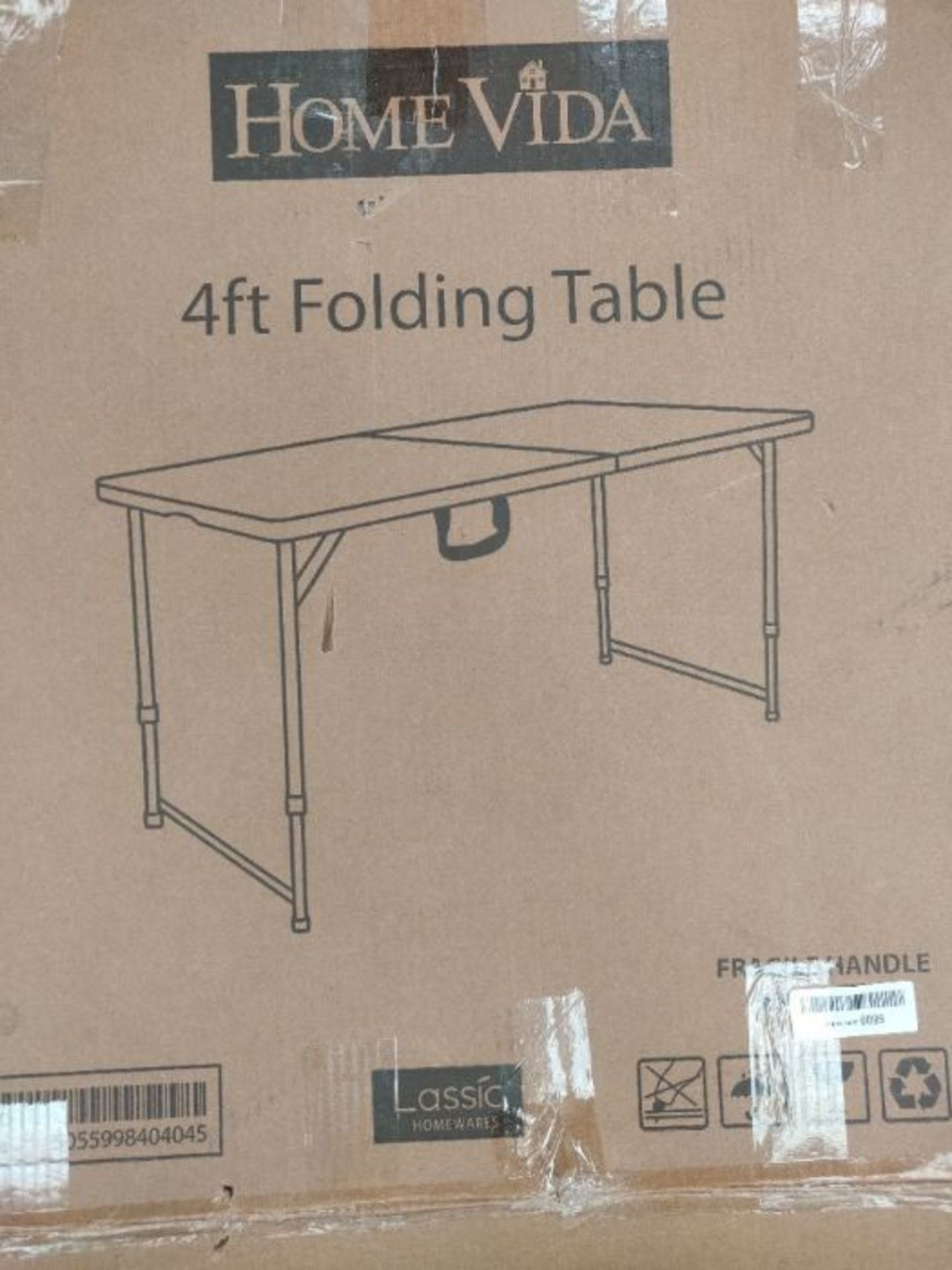Amazon Basics Heavy Duty Trestle Picnic Folding Table Silver, 4 feet - Image 3 of 3