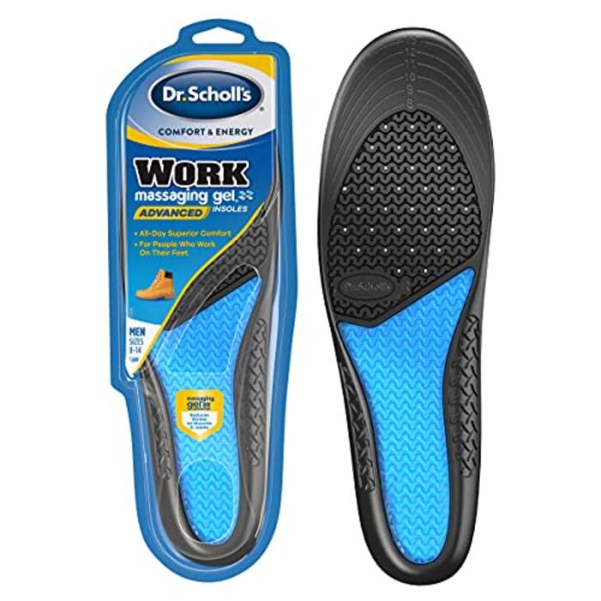 Dr. Scholl's 11017570110 Comfort and Energy Work Insoles for Men, 1 Pair, Size 8-14