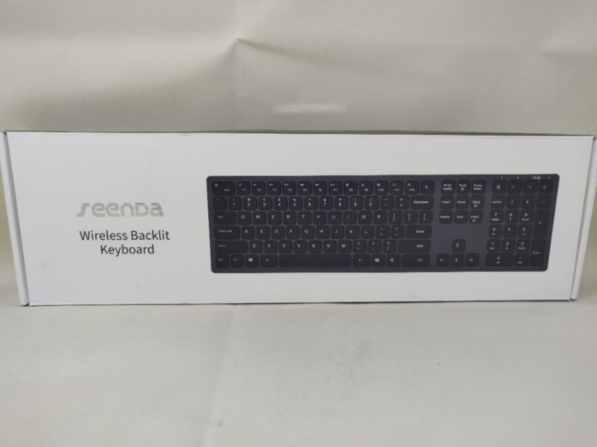 Wireless Backlit Keyboard,Seenda 2.4G Rechargeable USB Wireless Keyboard White Illumin - Bild 2 aus 3