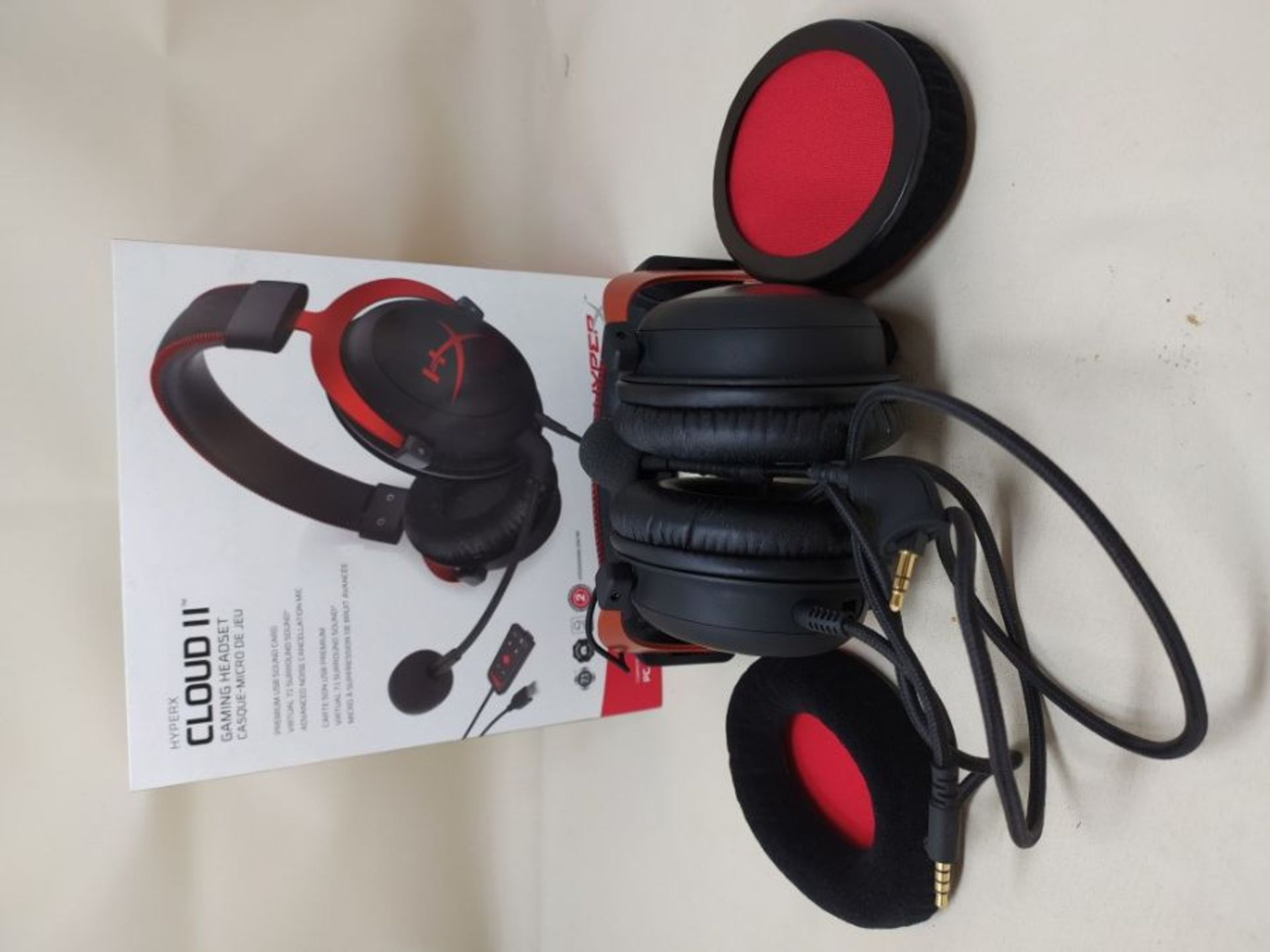 RRP £78.00 HyperX Cloud II 7.1 Virtual Surround Sound Gaming Headset with Advanced USB Audio Cont - Image 2 of 2