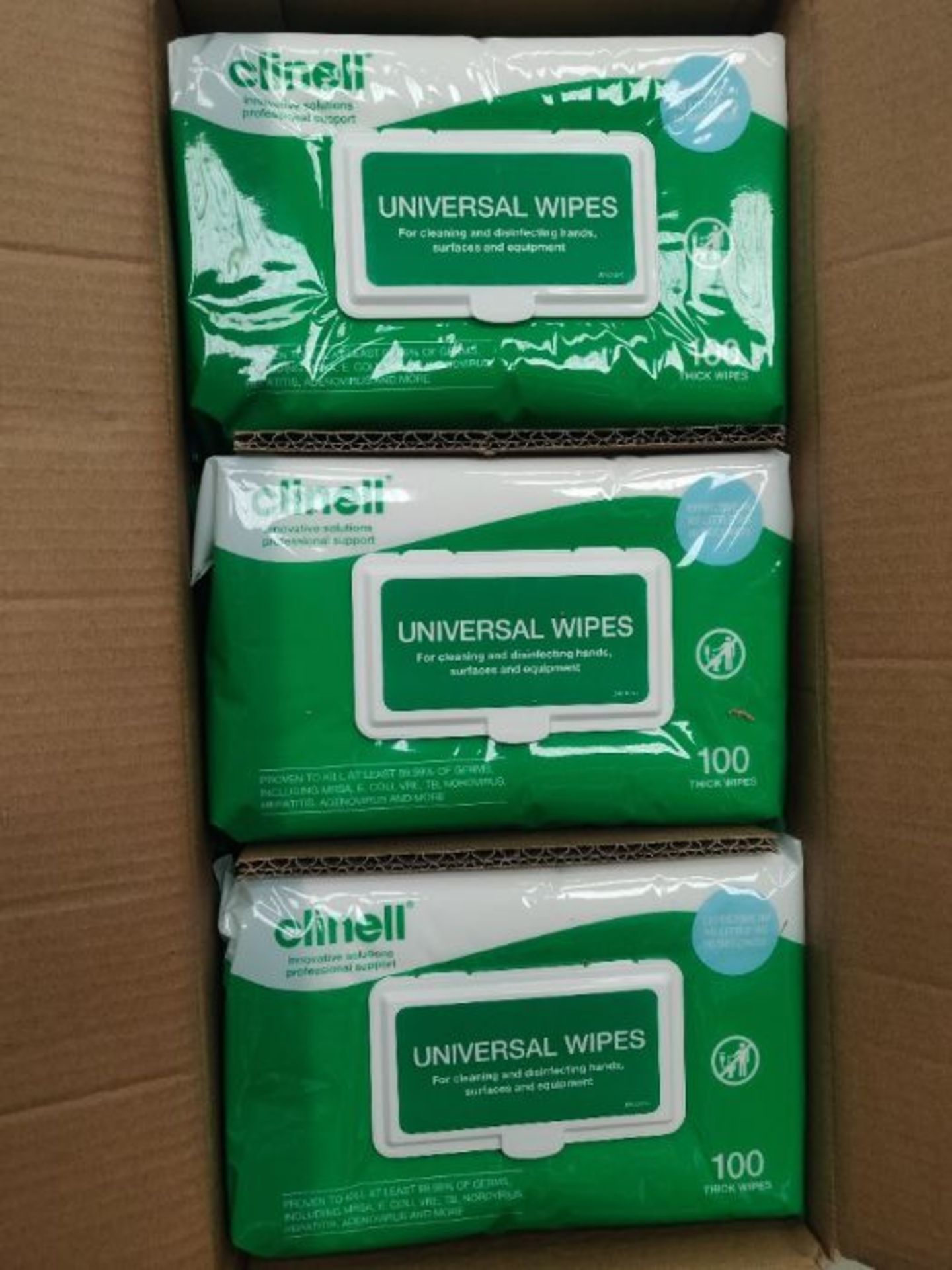 Clinell Universal Cleaning and Disinfectant Wipes for Surfaces - 6 Pack of 100 Extra T - Image 2 of 2