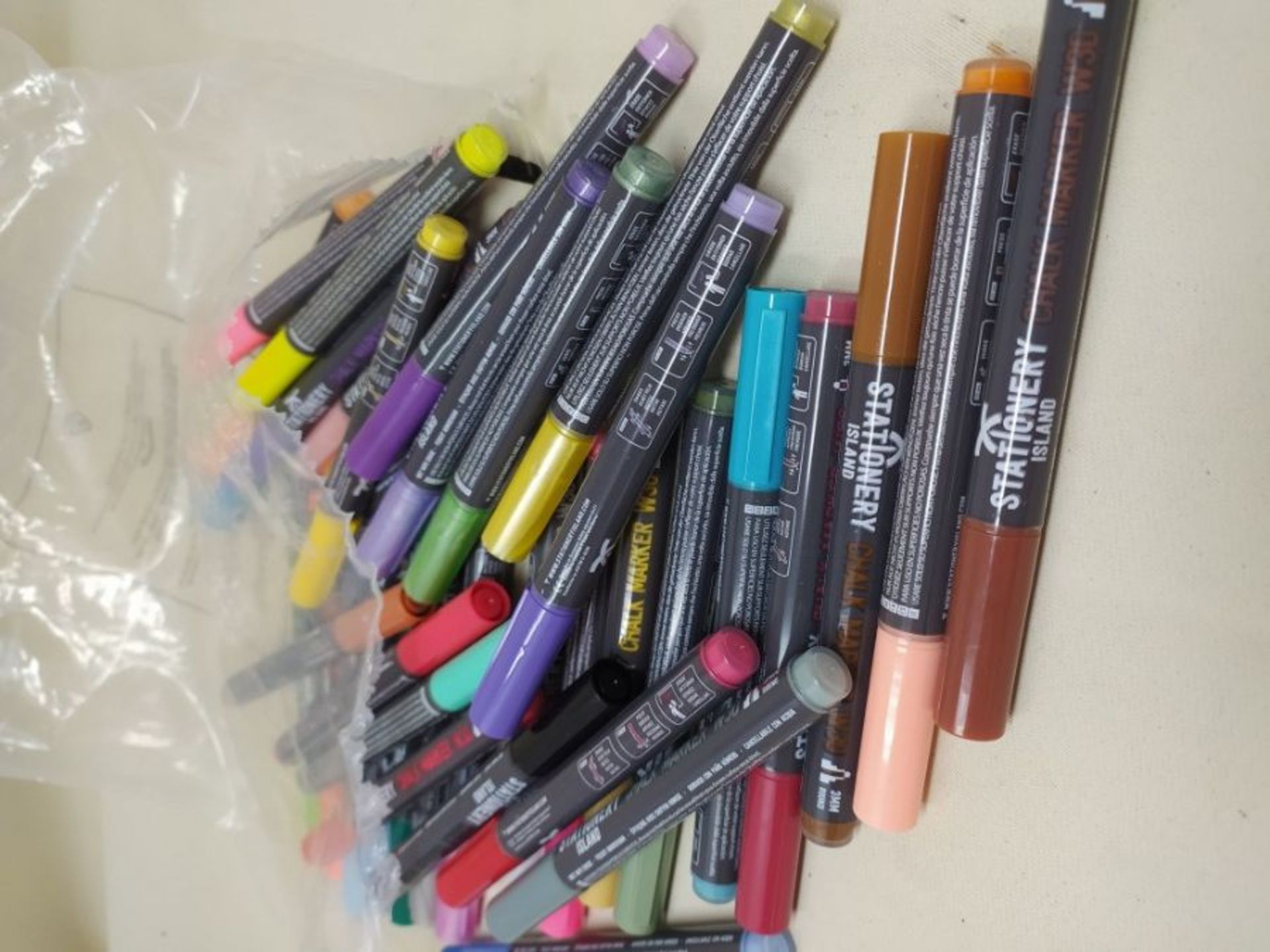 Stationery Island Chalk Pens W30 Pack Of 40 Assorted Colours  3mm Fine Bullet Nibs. - Image 2 of 2