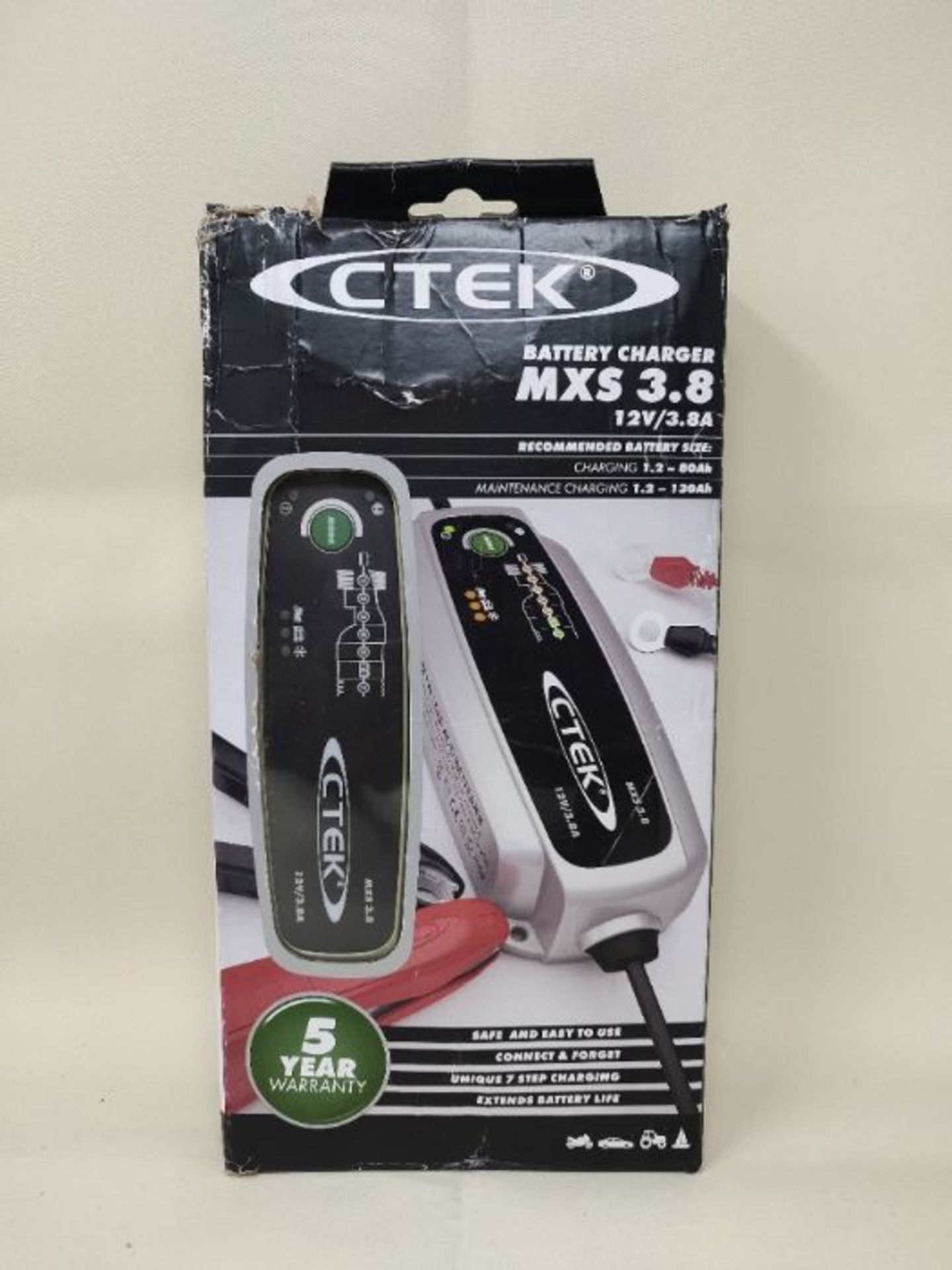 RRP £65.00 CTEK MXS 3.8 Automatic Battery Charger (Charges & Maintains Car and Motorcycle Batteri - Image 2 of 3